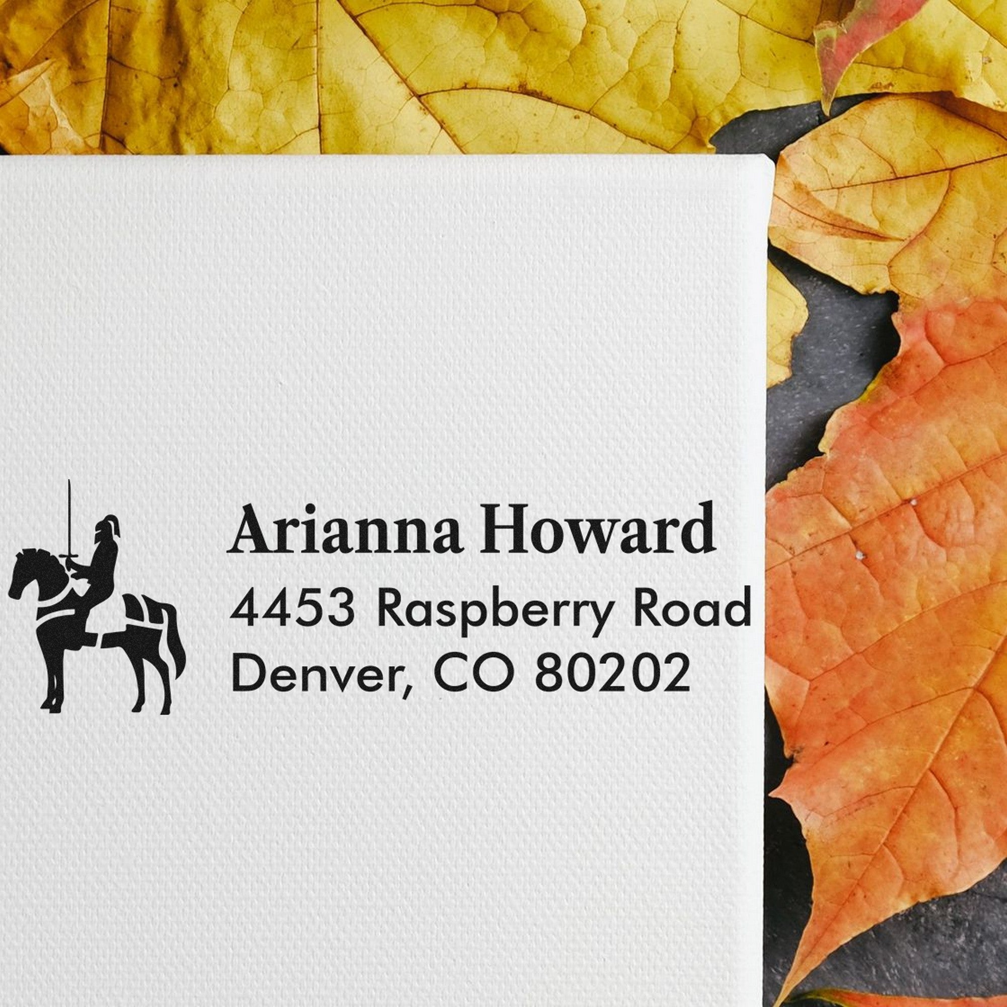 Thundering Hooves Horse Custom Mailing Address Rubber Stamp - Engineer Seal Stamps