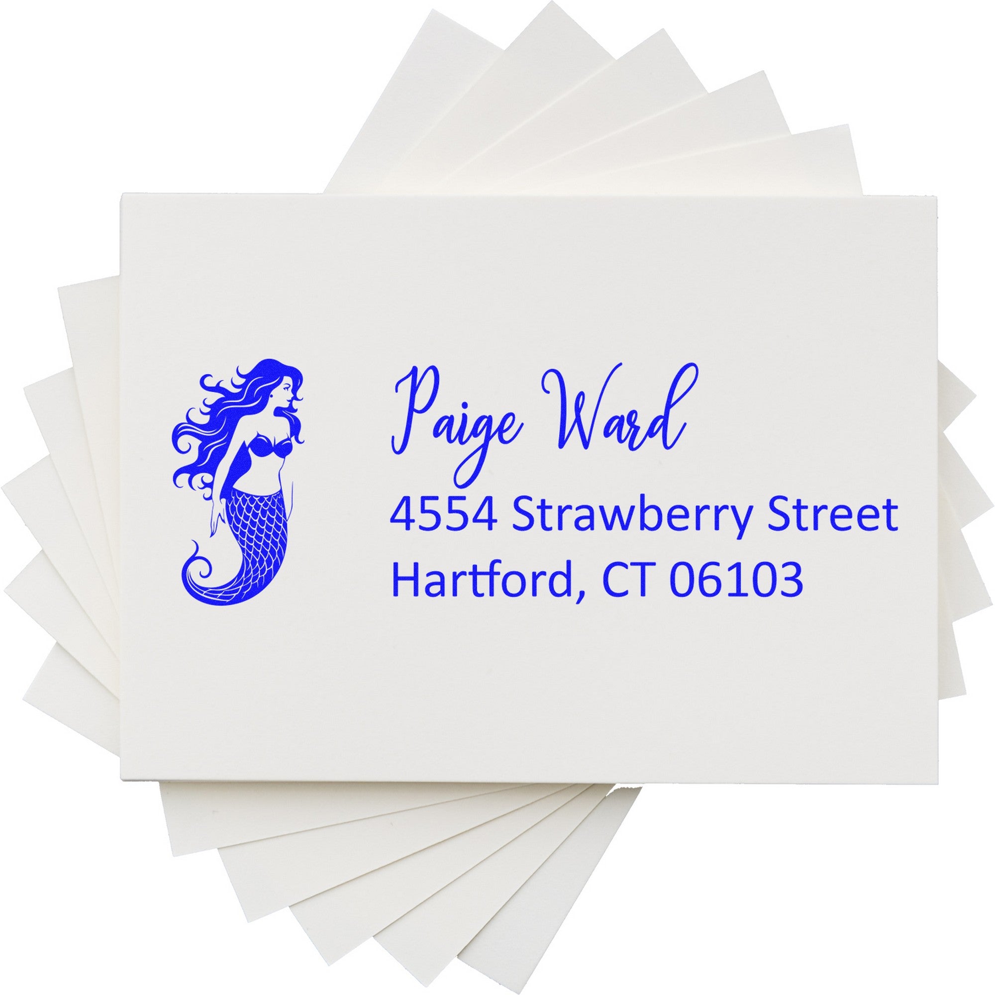 Self-Inking Siren's Call Mermaid Custom Mailing Address Stamp - Engineer Seal Stamps