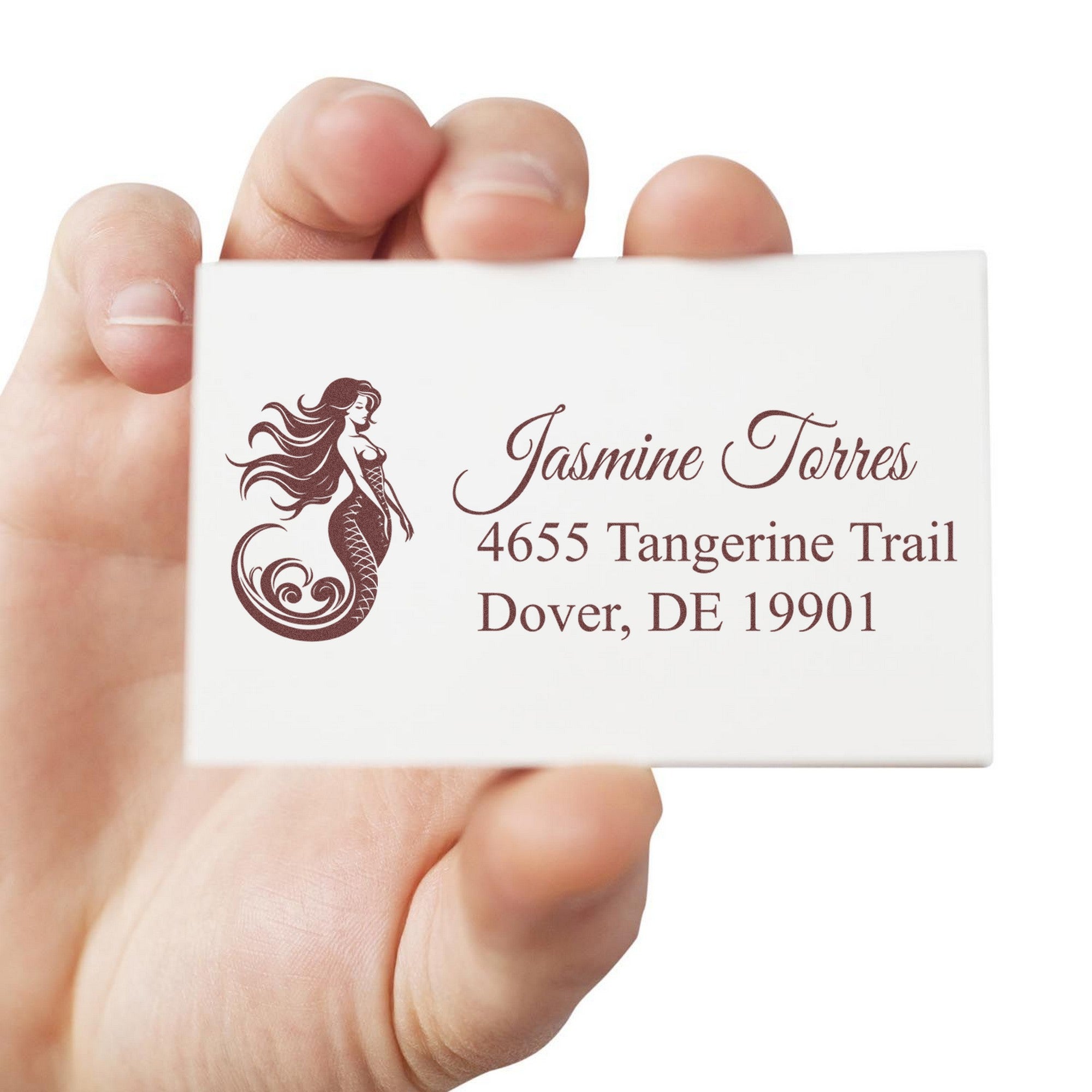 Mystic Mermaid Custom Return Address Rubber Stamp - Engineer Seal Stamps