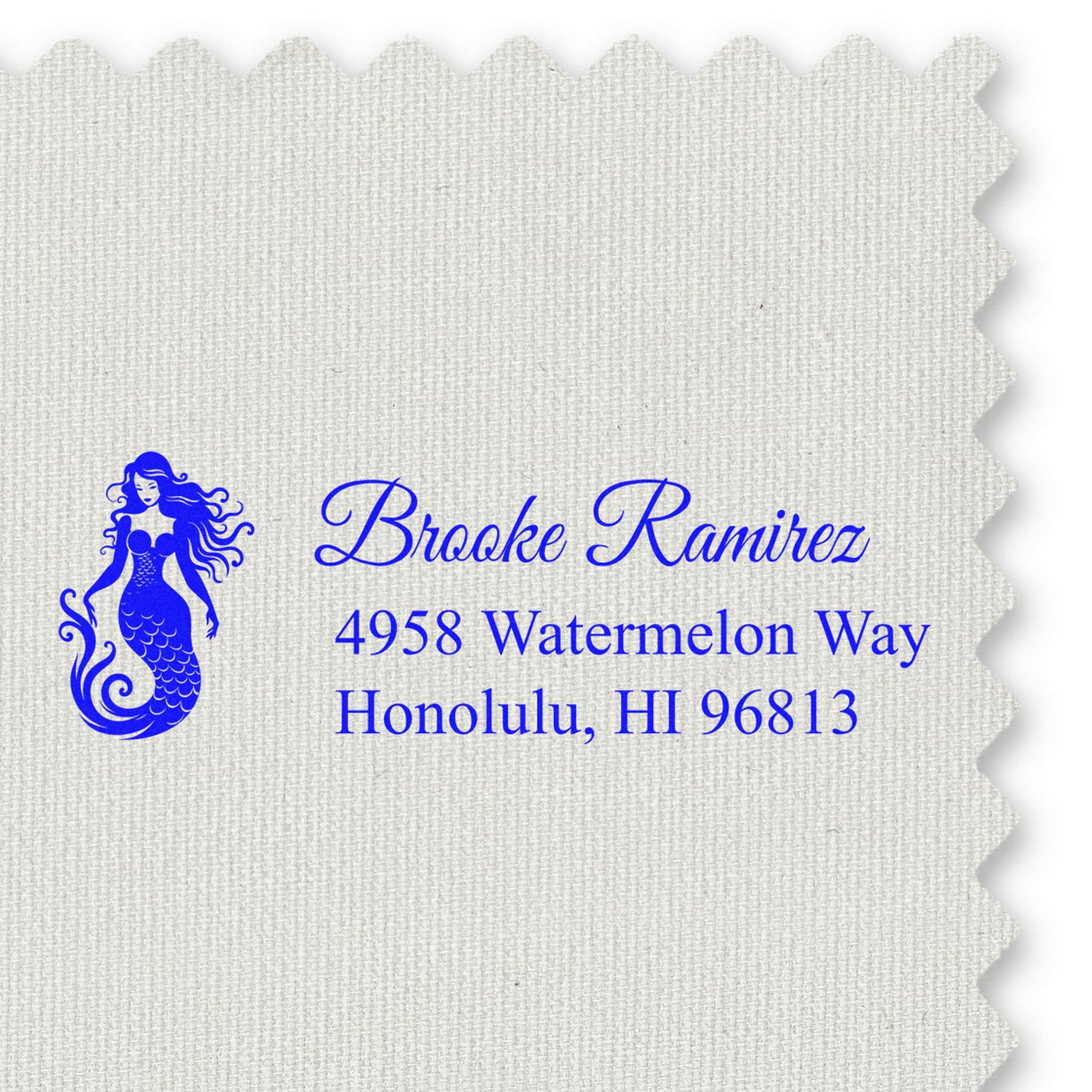 Self-Inking Aloha Mermaid Custom Address Label Stamp - Engineer Seal Stamps