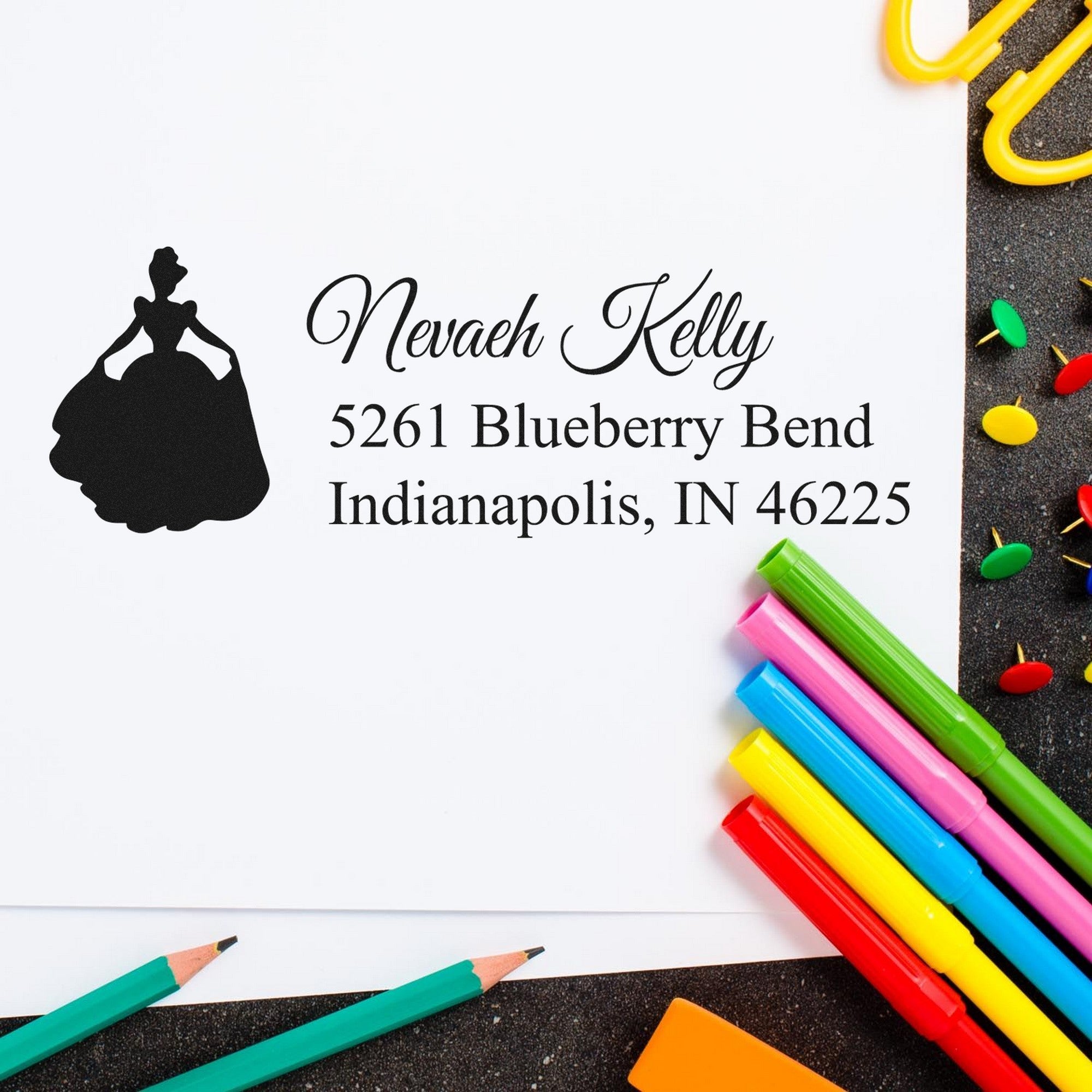 Self-Inking Graceful Isabella Princess Customizable Return Address Stamp - Engineer Seal Stamps