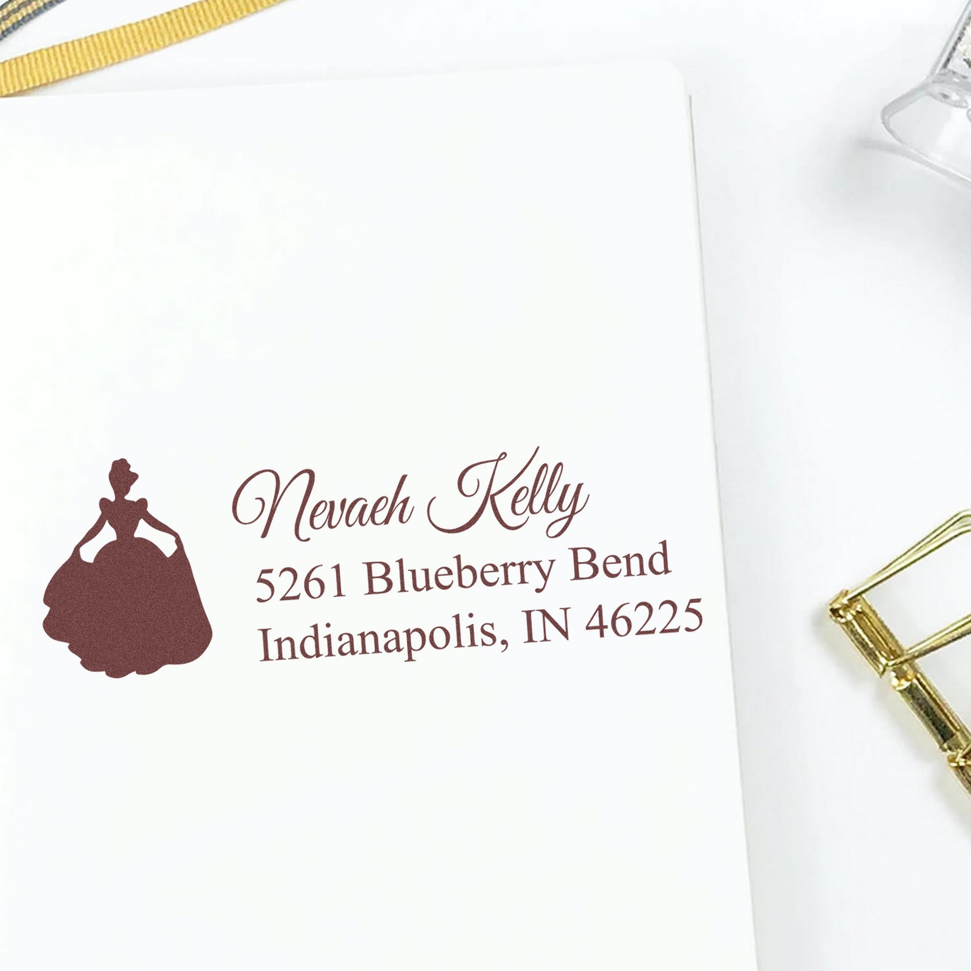 Self-Inking Graceful Isabella Princess Customizable Return Address Stamp - Engineer Seal Stamps