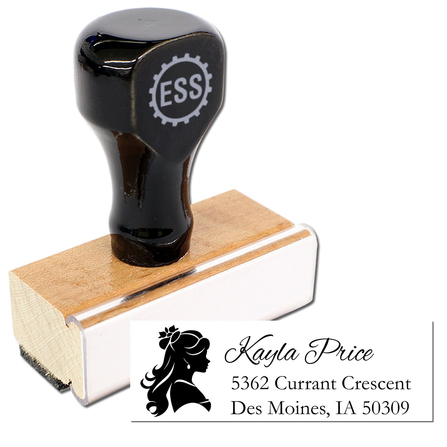Serene Elara Princess Handmade Address Return Rubber Stamp - Engineer Seal Stamps
