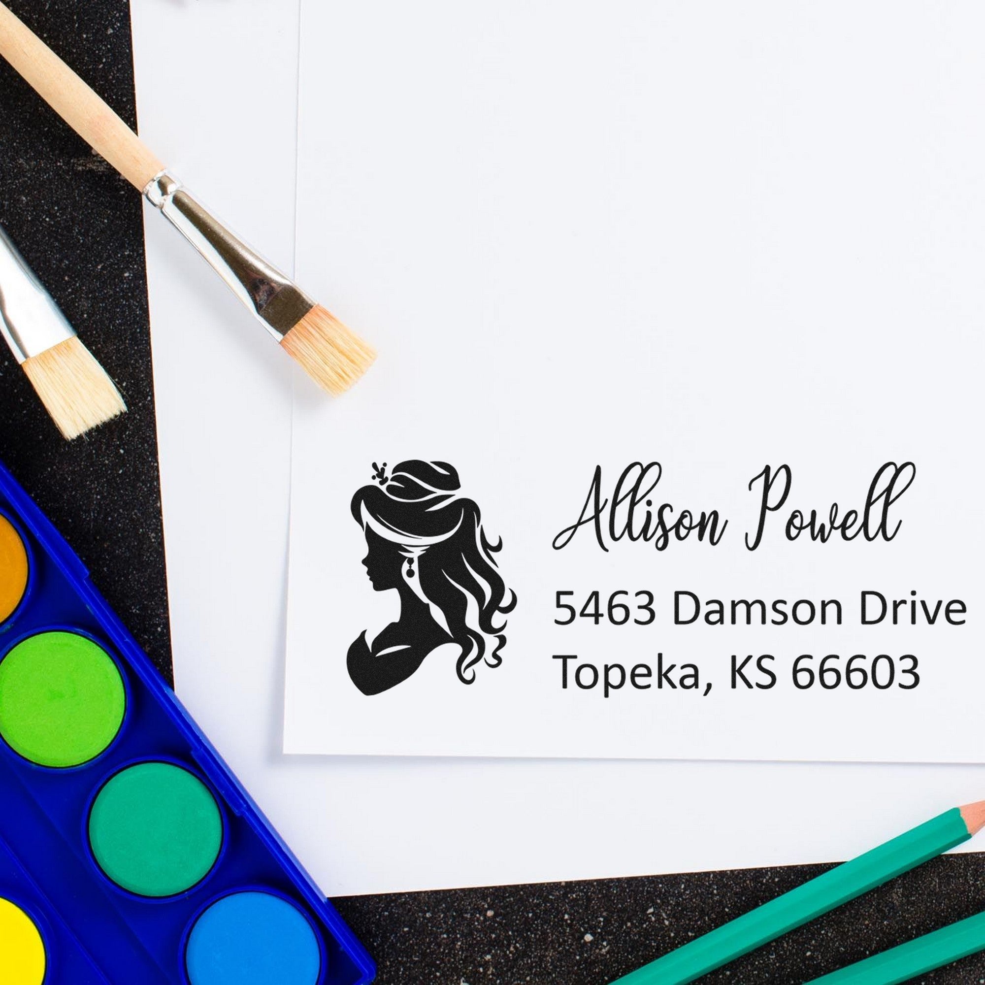 Mystical Ariadne Princess Handmade Mailing Address Rubber Stamp - Engineer Seal Stamps