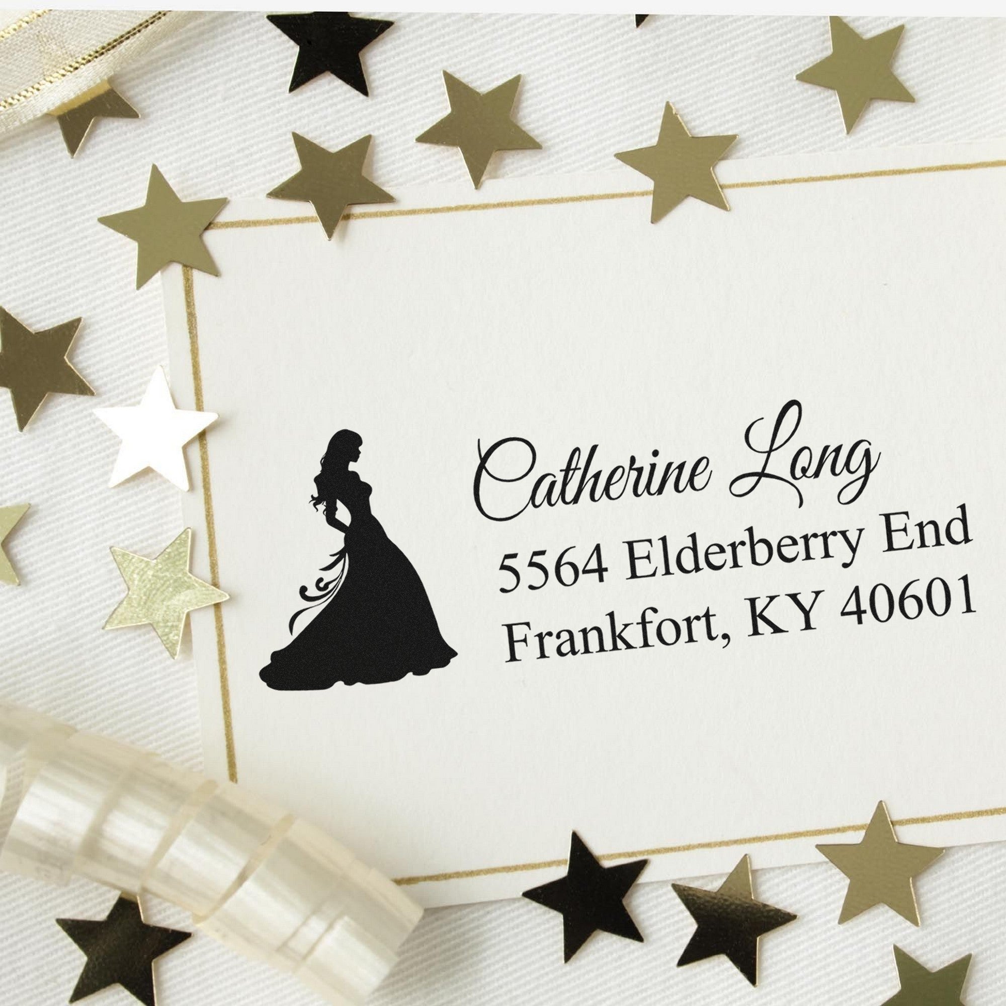 Self-Inking Enchanted Gwendolyn Princess Customizable Mail Stamp - Engineer Seal Stamps