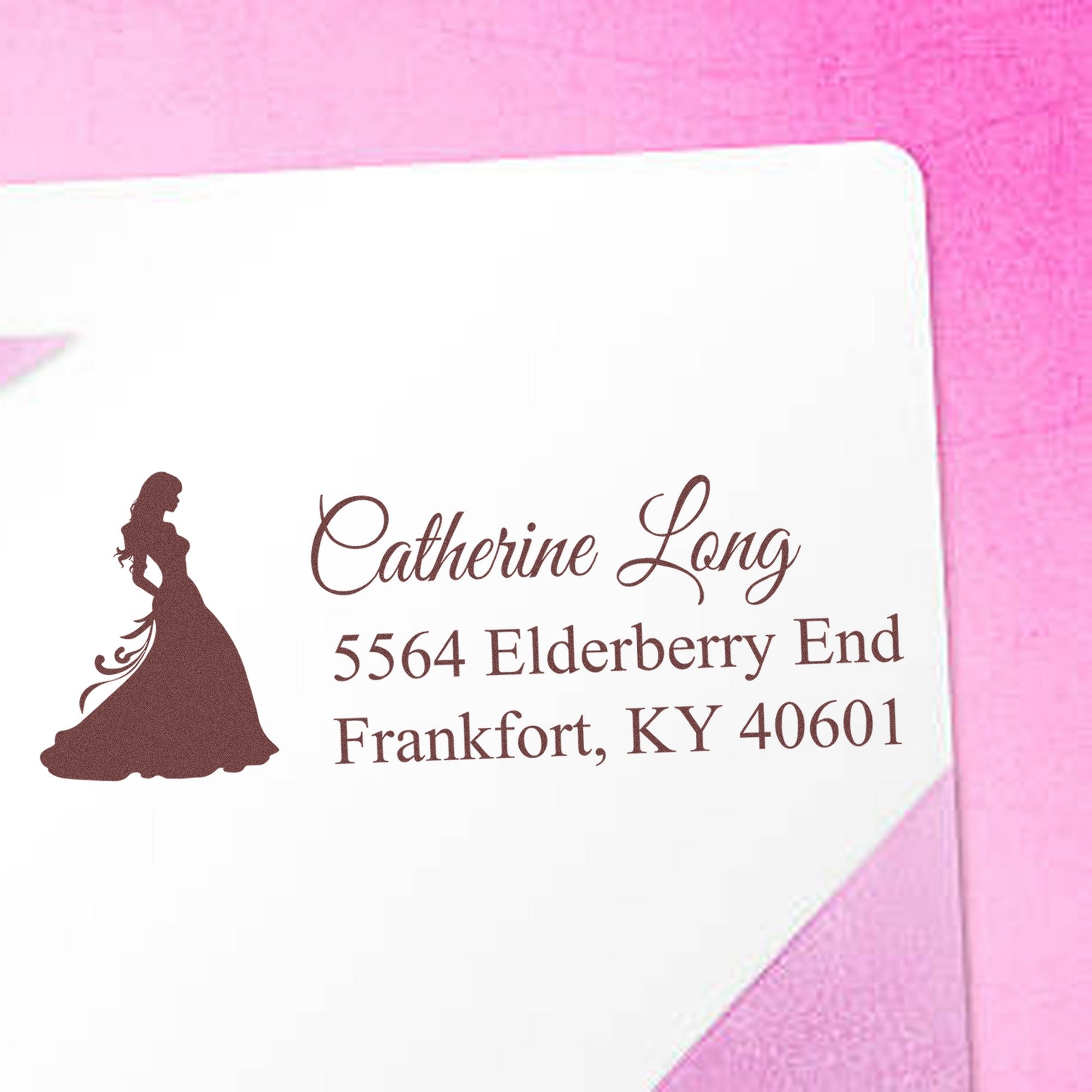 Enchanted Gwendolyn Princess Handmade Mail Address Rubber Stamp - Engineer Seal Stamps