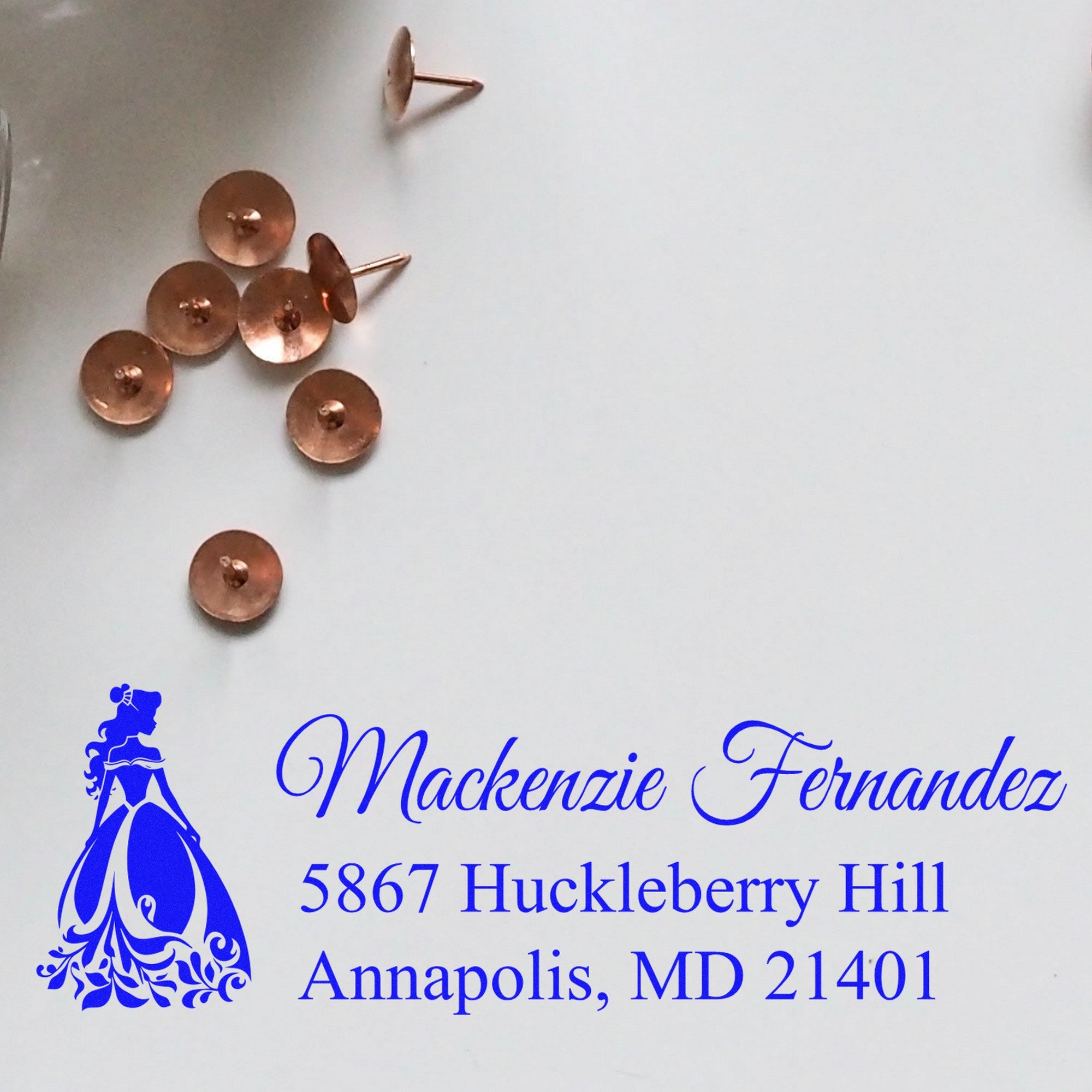 Brave Catalina Princess Handmade Address Label Rubber Stamp - Engineer Seal Stamps