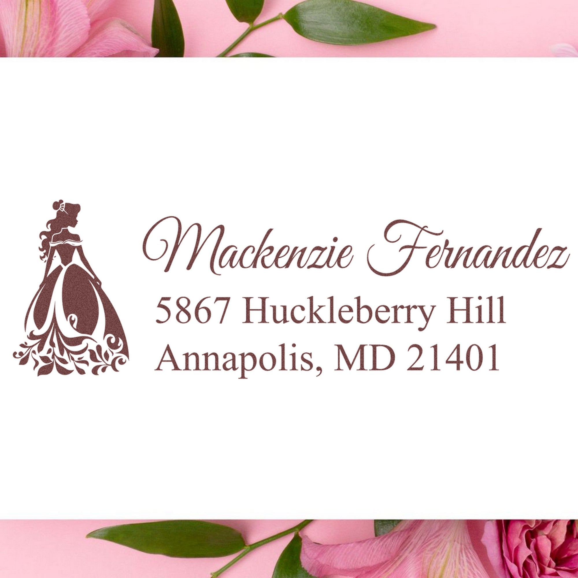 Brave Catalina Princess Handmade Address Label Rubber Stamp - Engineer Seal Stamps