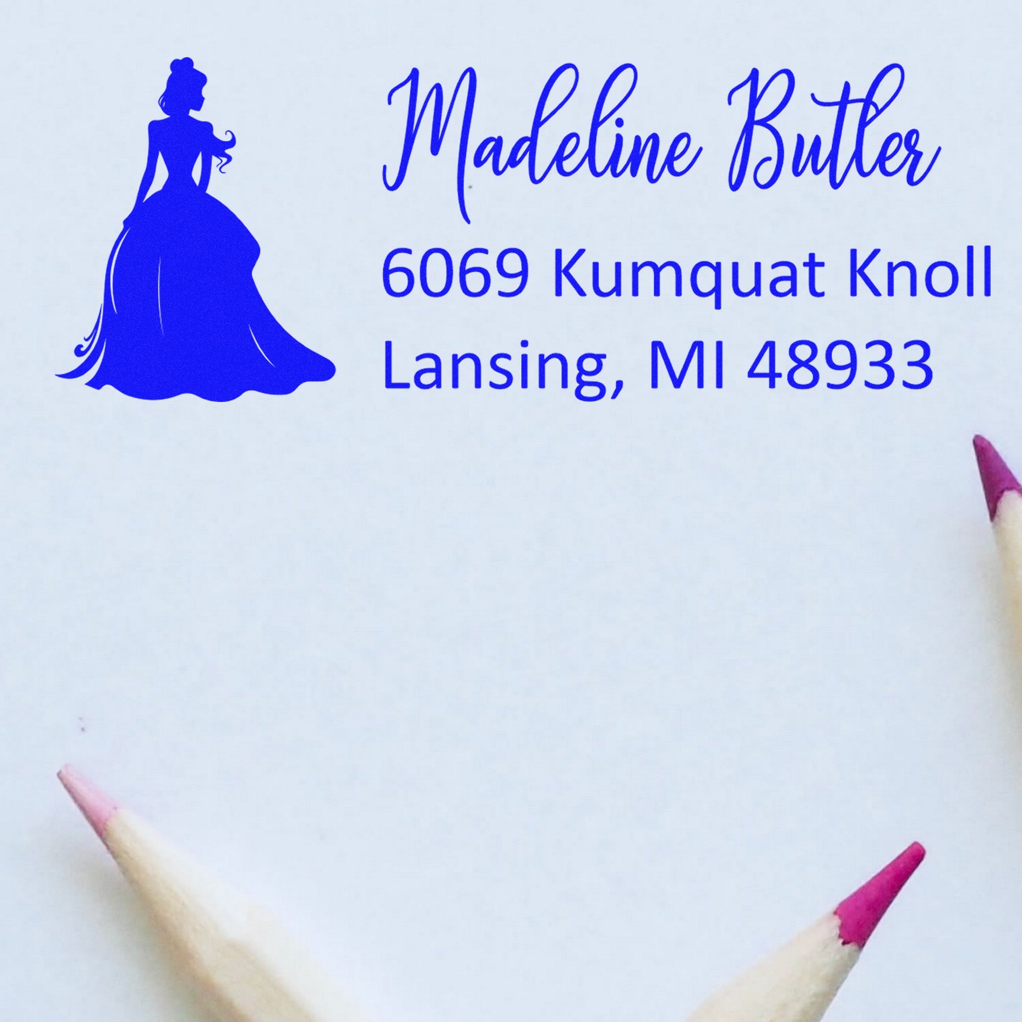 Self-Inking Celestial Celeste Princess Customizable New Address Stamp - Engineer Seal Stamps