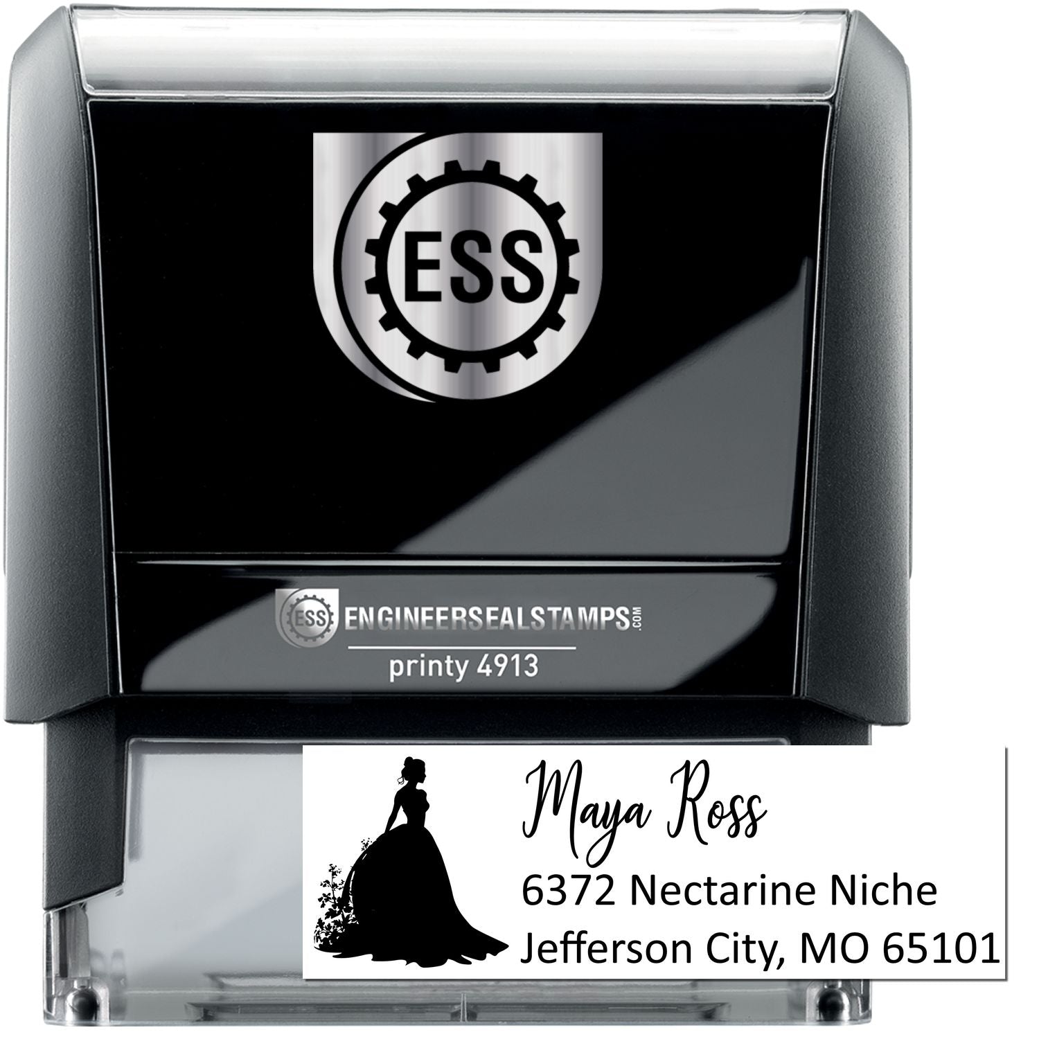 Self-Inking Delicate Amara Princess Personalized Address Stamp - Engineer Seal Stamps