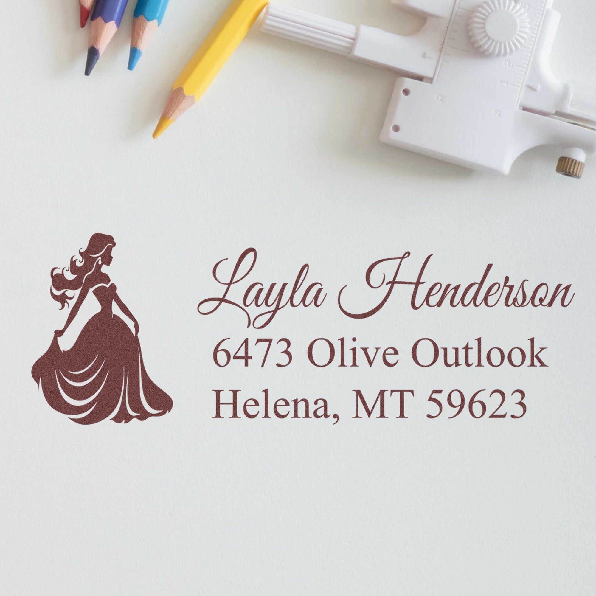 Self-Inking Noble Charlotte Princess Personalized Return Address Stamp - Engineer Seal Stamps