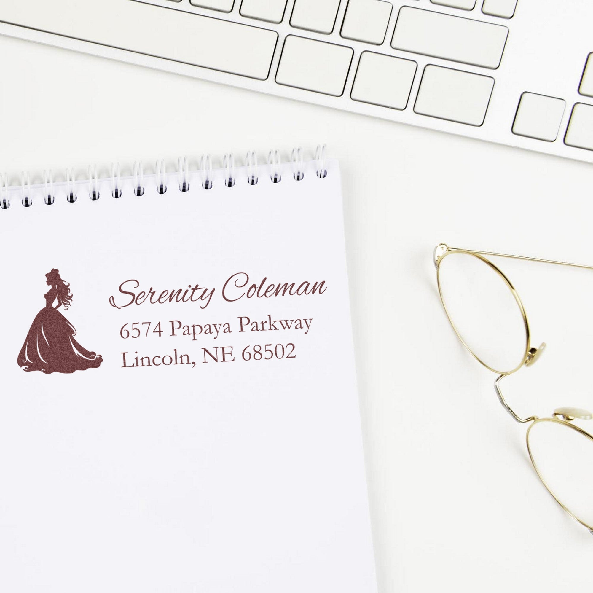 PSI Starlit Estella Princess Custom Home Address For Envelopes Pre-Inked Stamp - Engineer Seal Stamps