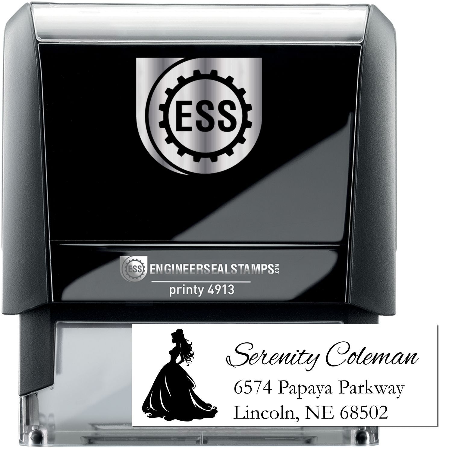 Self-Inking Starlit Estella Princess Personalized Name and Address Stamp - Engineer Seal Stamps