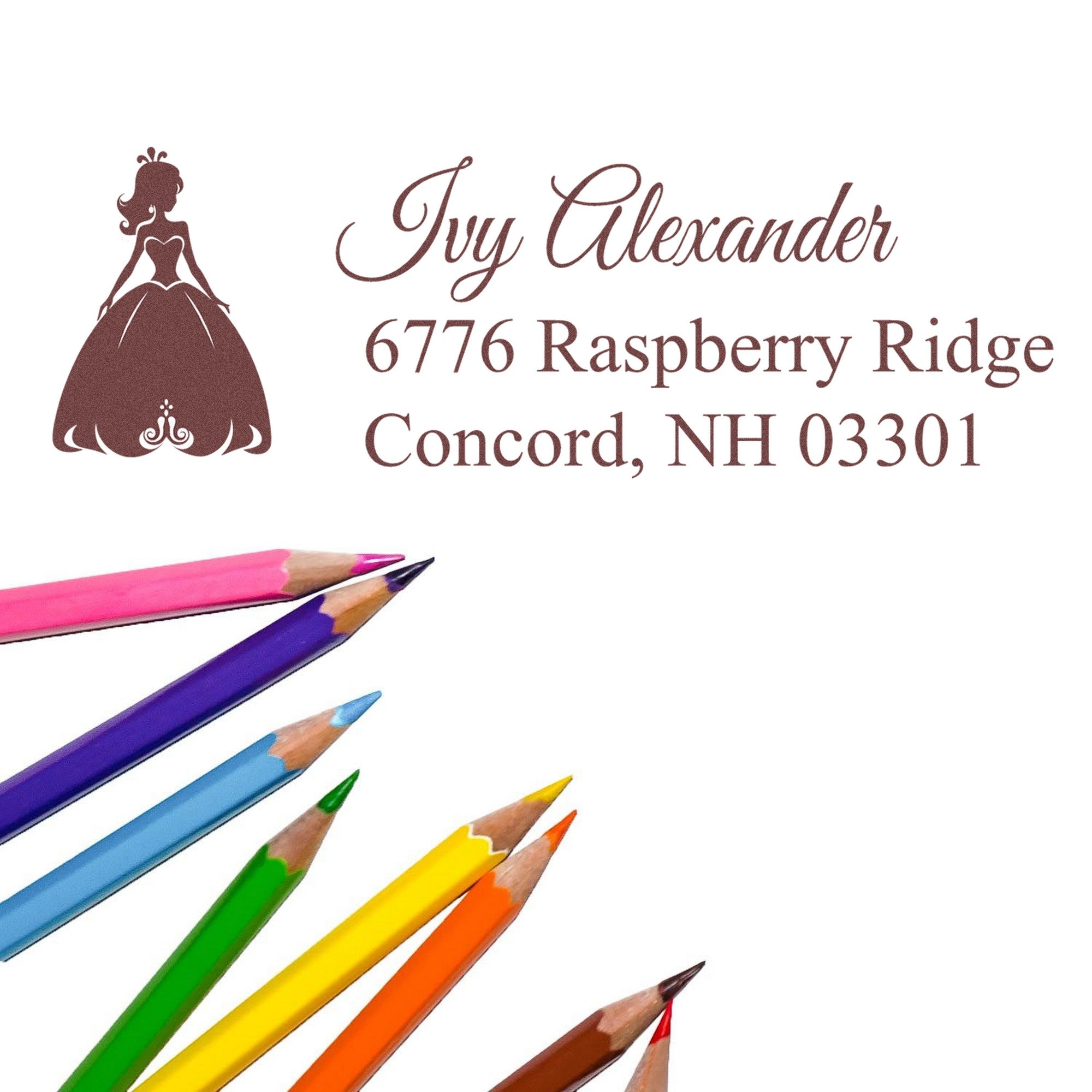 PSI Dreamy Arabella Princess Customized Address Pre-Inked Stamp - Engineer Seal Stamps