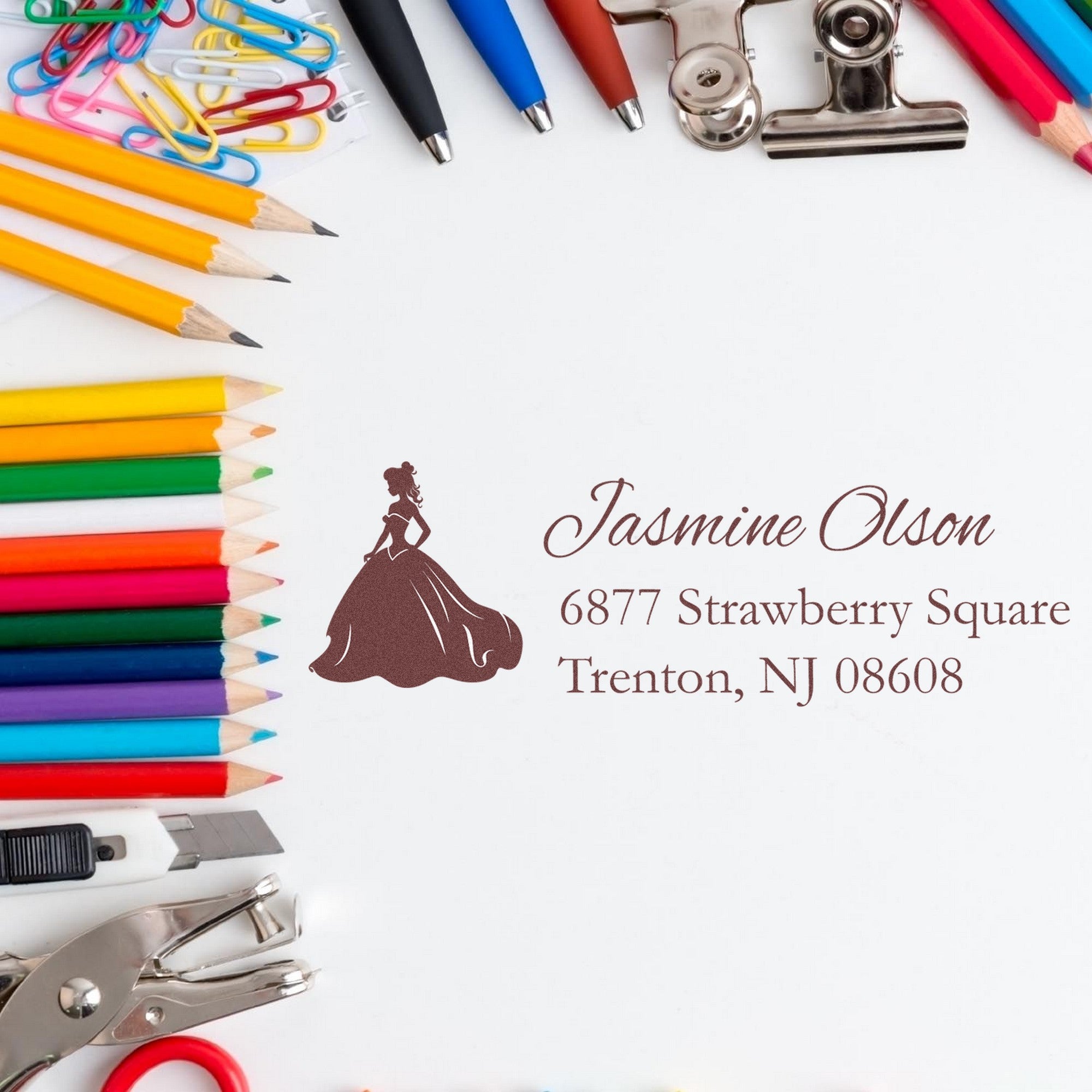 Fierce Rowena Princess Customize New Address Rubber Stamp - Engineer Seal Stamps