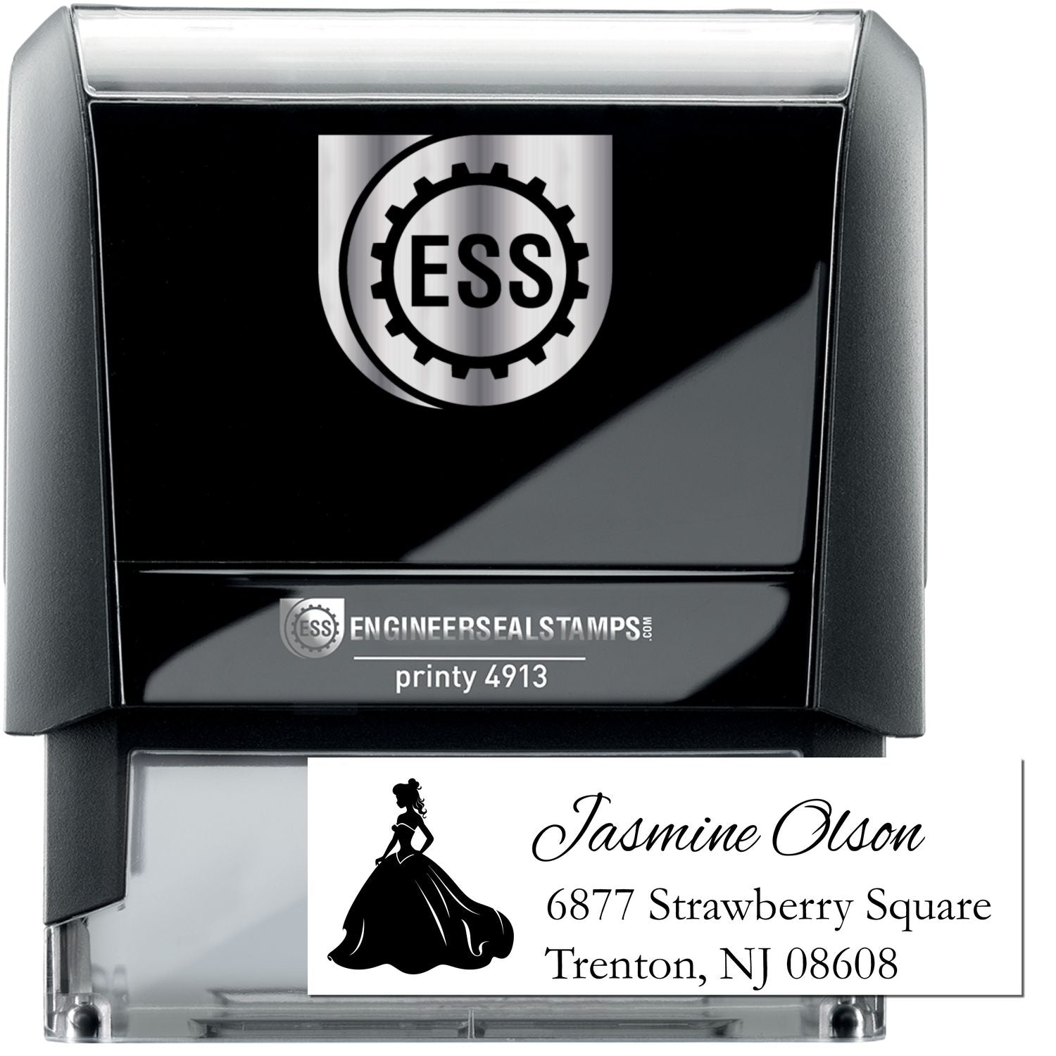 Self-Inking Fierce Rowena Princess Personalized Home Address Stamp - Engineer Seal Stamps