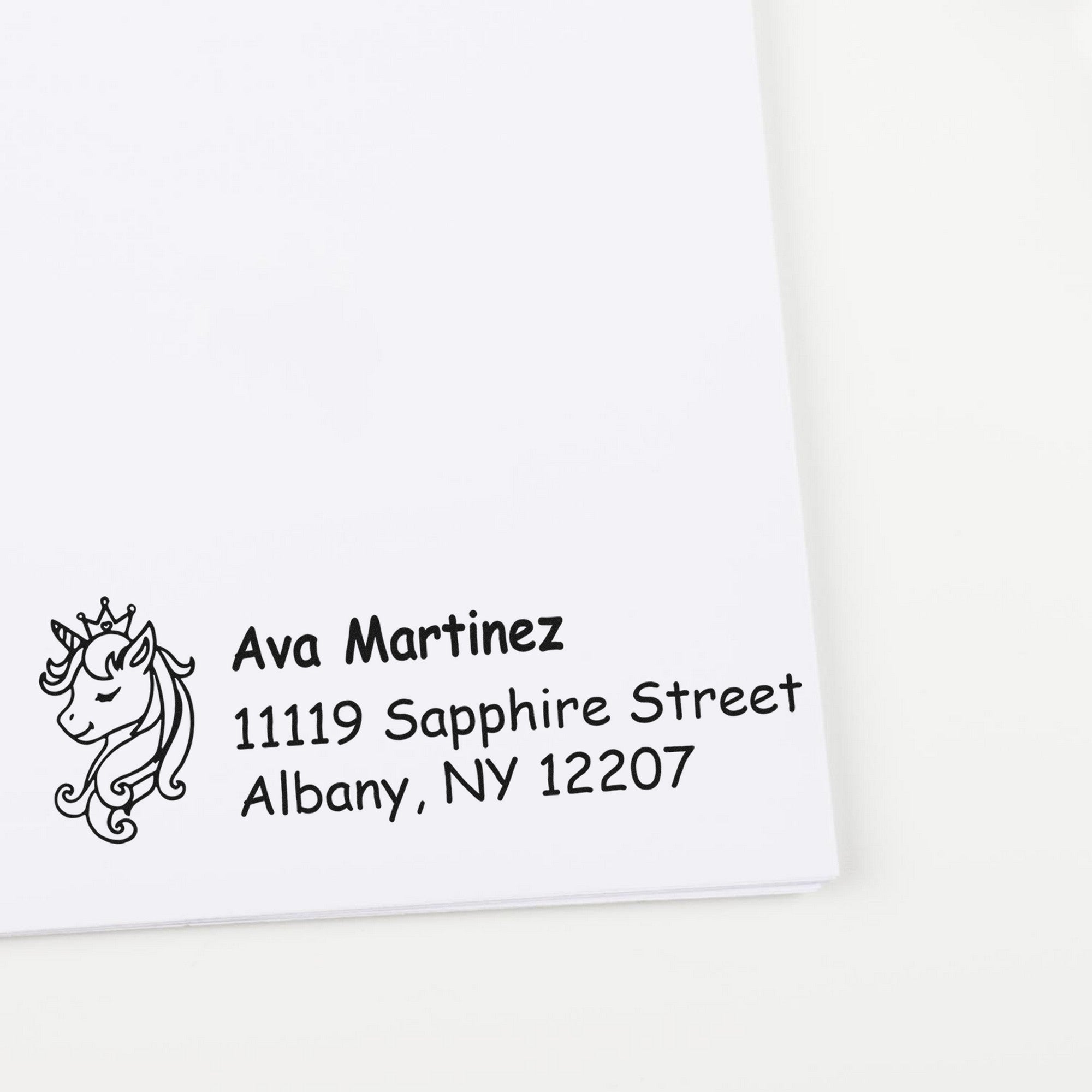 Sapphire Sapphireglow Unicorn Customize Address Rubber Stamp - Engineer Seal Stamps