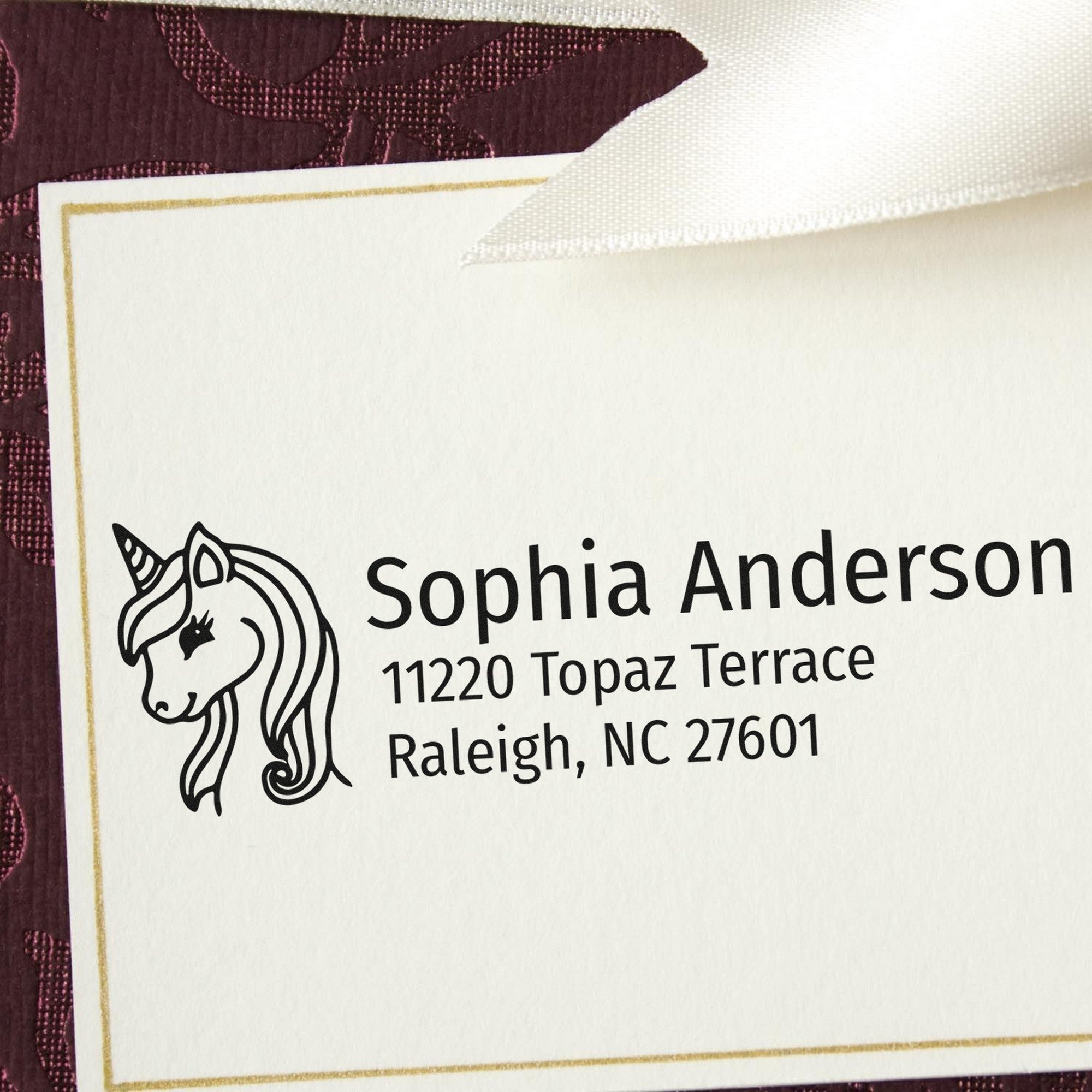Radiant Starlight Unicorn Customize Return Address Rubber Stamp - Engineer Seal Stamps