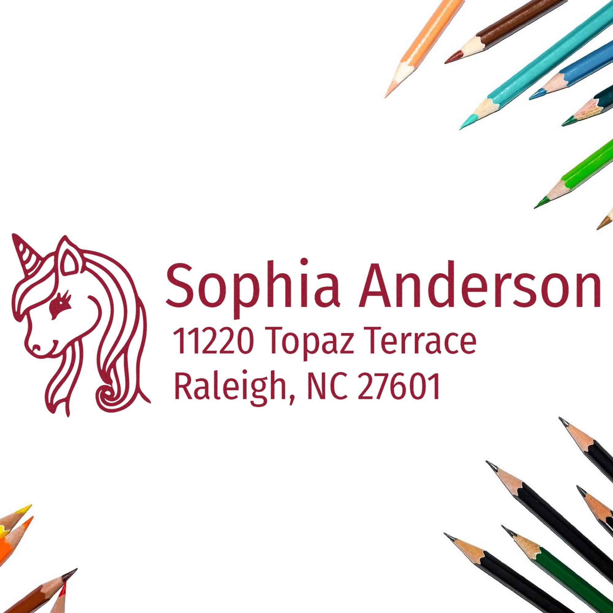 Radiant Starlight Mythical Unicorn Customize Mailing - Engineer Seal Stamps