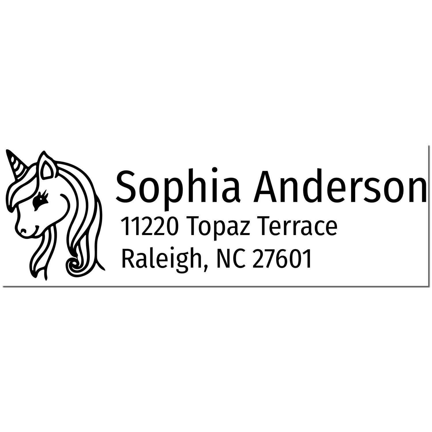 Radiant Starlight Unicorn Customize Return Address Rubber Stamp - Engineer Seal Stamps