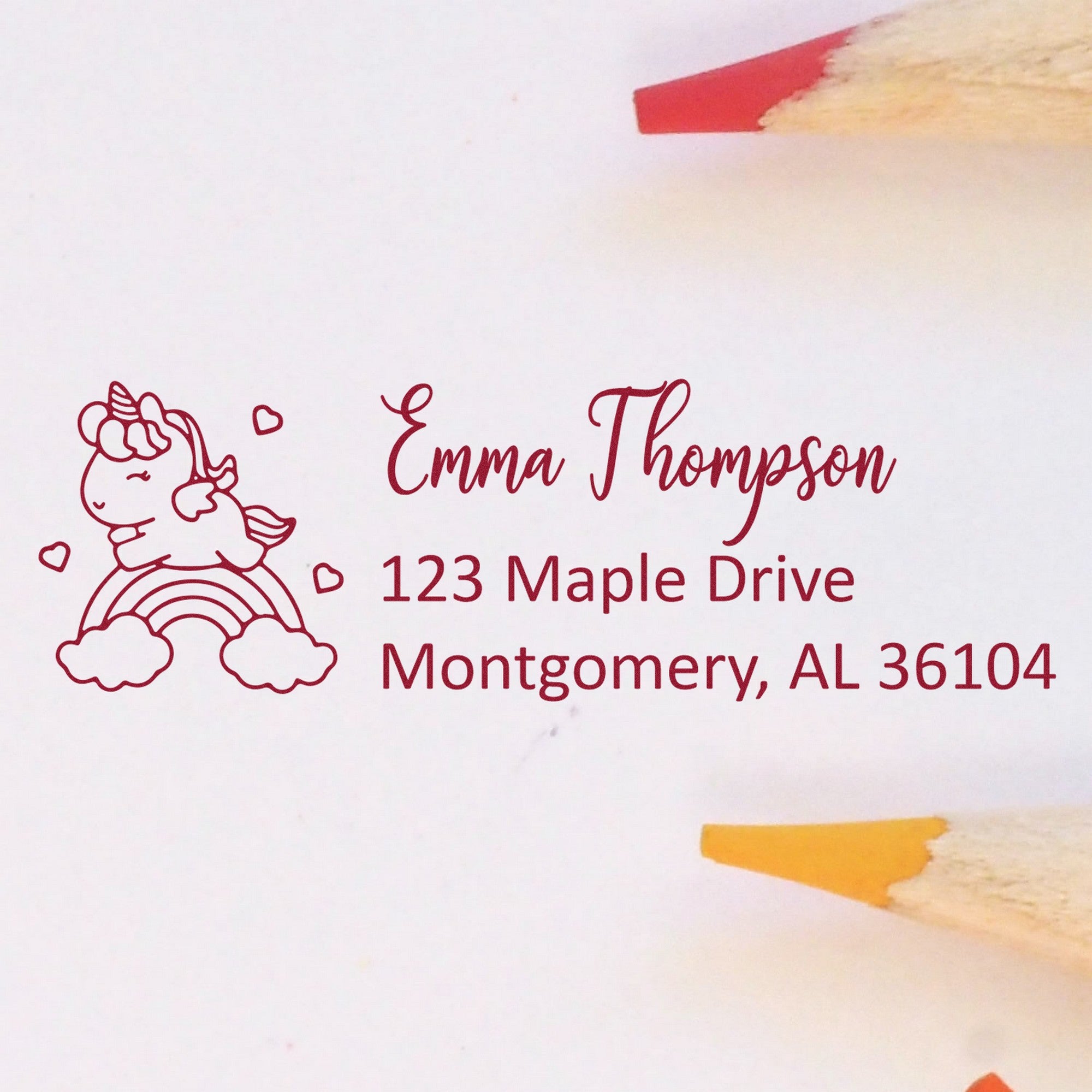 Self-Inking Sparkling Celestia Magical Unicorn Custom Mail Stamp - Engineer Seal Stamps