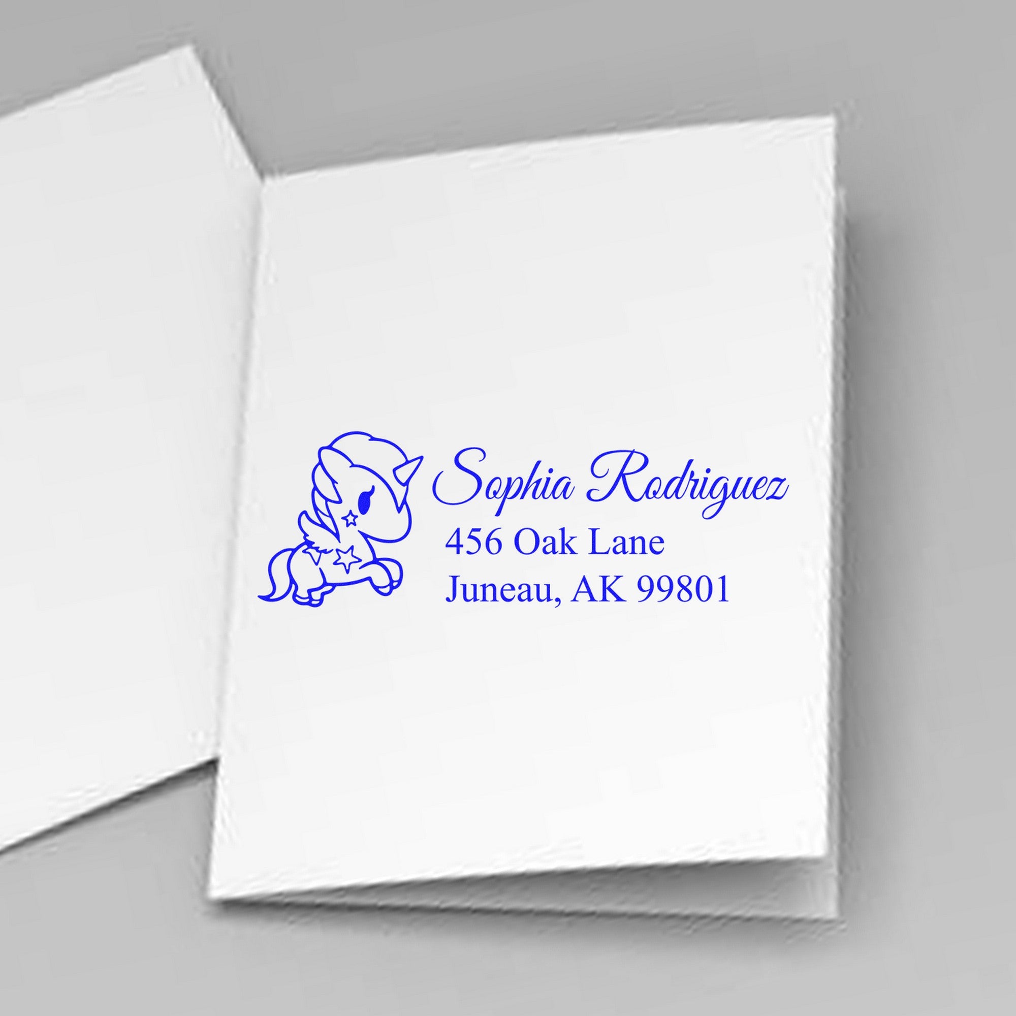 Self-Inking Enchanted Aurelia Magical Unicorn Custom Home Address Stamp - Engineer Seal Stamps