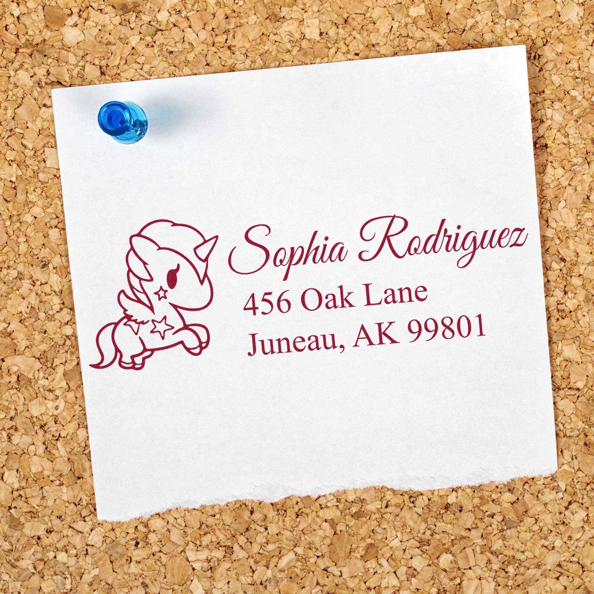 Enchanted Aurelia Unicorn Custom Mailing Address - Engineer Seal Stamps