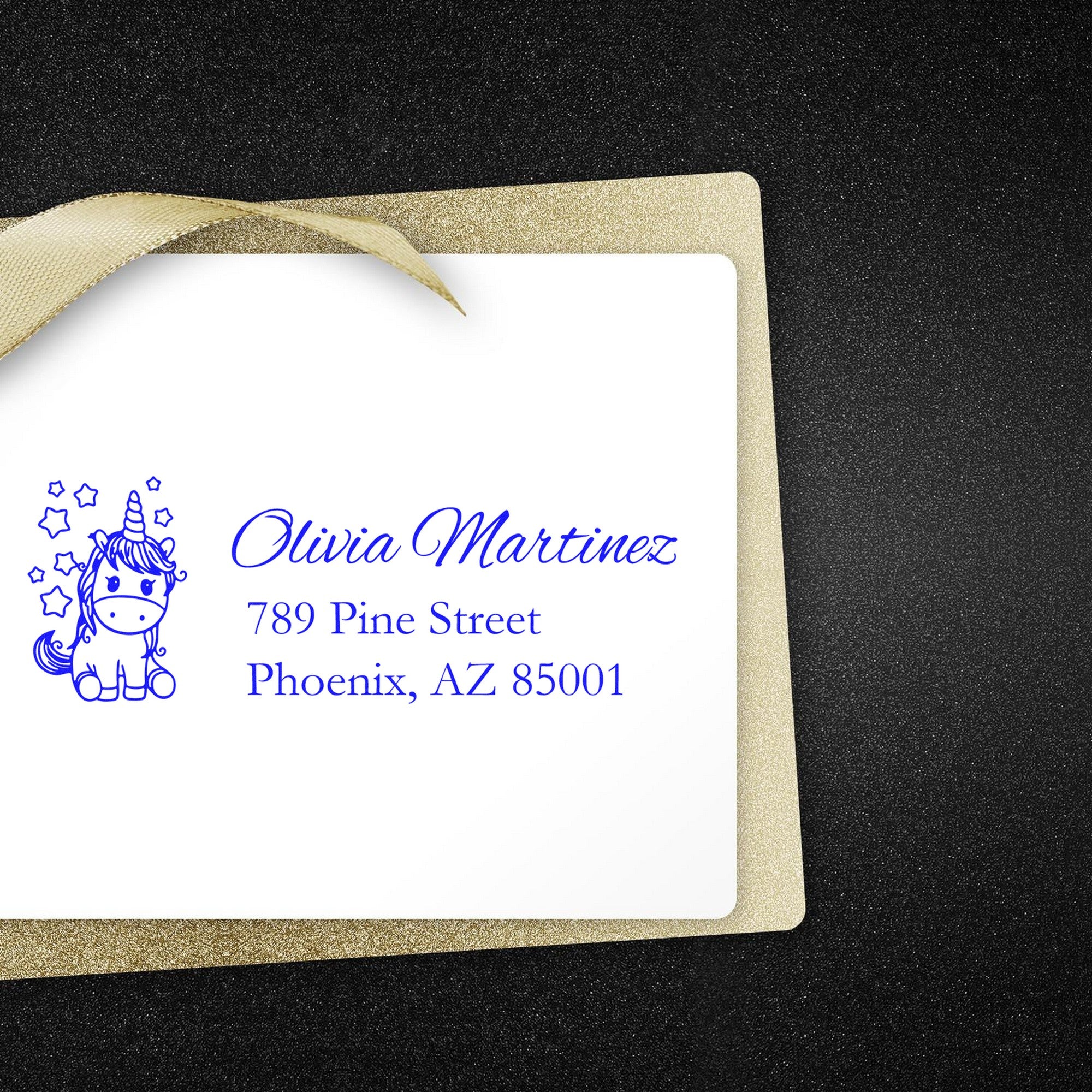 Glittering Glitterhoof Mythical Unicorn Customize Mailing Address - Engineer Seal Stamps