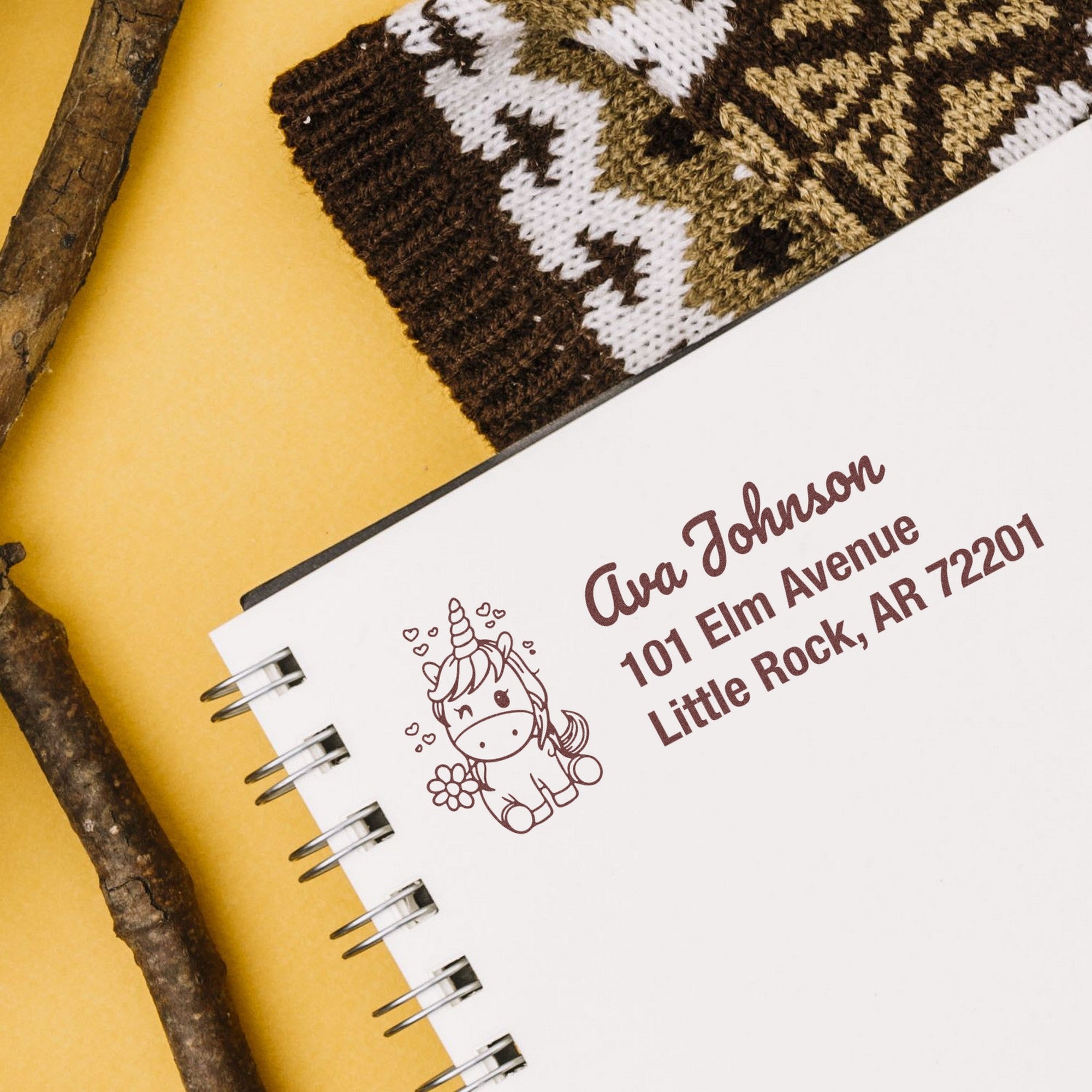 Majestic Mysticwind Unicorn Customize Address Return Rubber Stamp - Engineer Seal Stamps