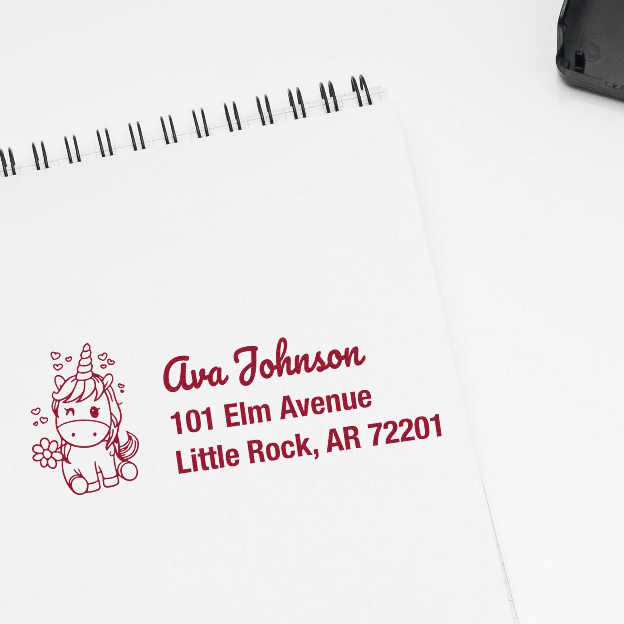 Self-Inking Majestic Mysticwind Magical Unicorn Custom Mailing Address Stamp - Engineer Seal Stamps