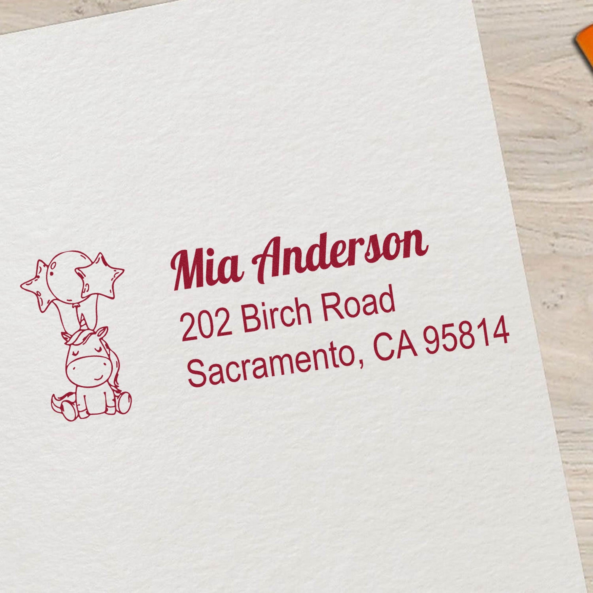 Self-Inking Ethereal Rainbowsky Magical Unicorn Custom Mail Address Stamp - Engineer Seal Stamps