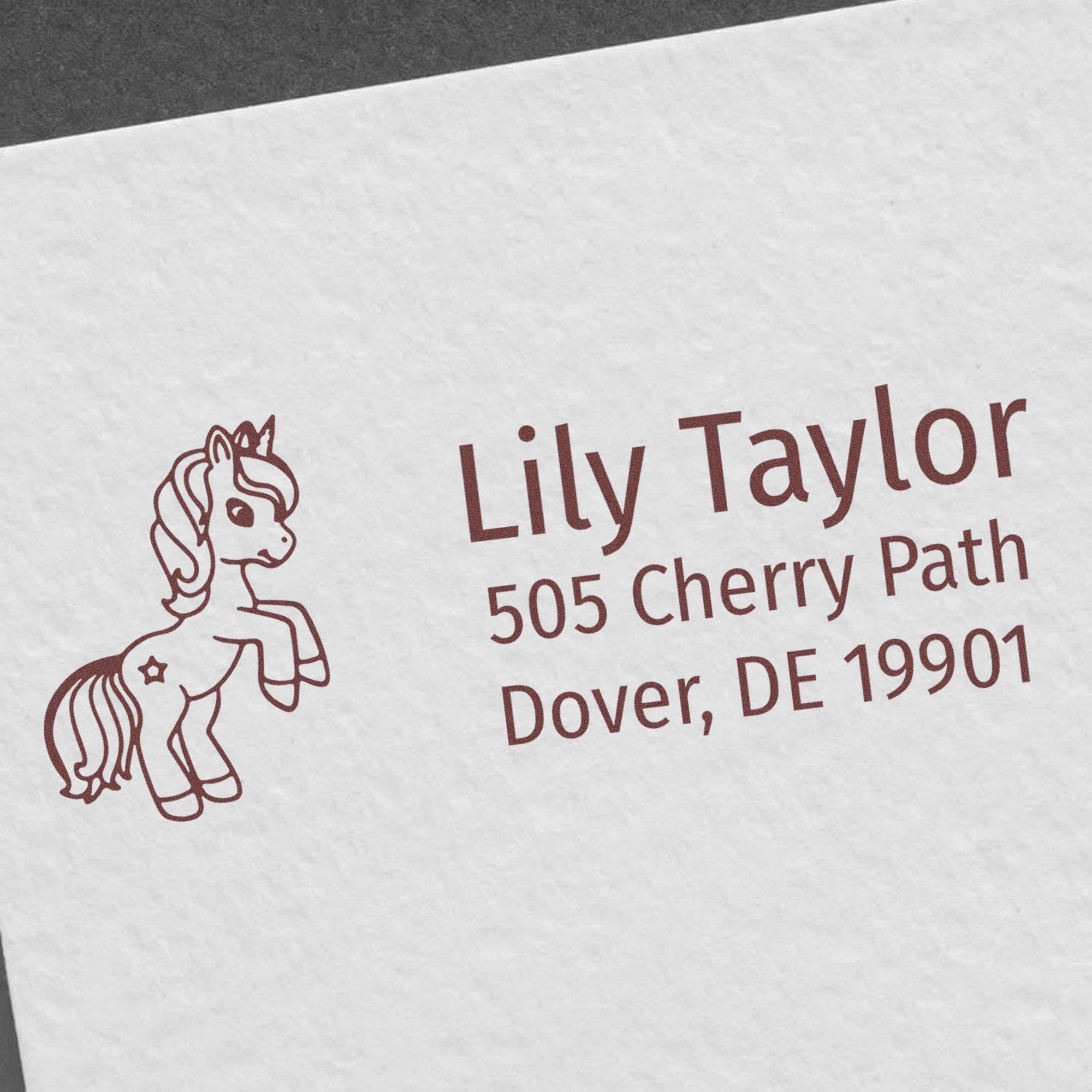 Crystalized Crystalhorn Mythical Unicorn Customizable Address - Engineer Seal Stamps