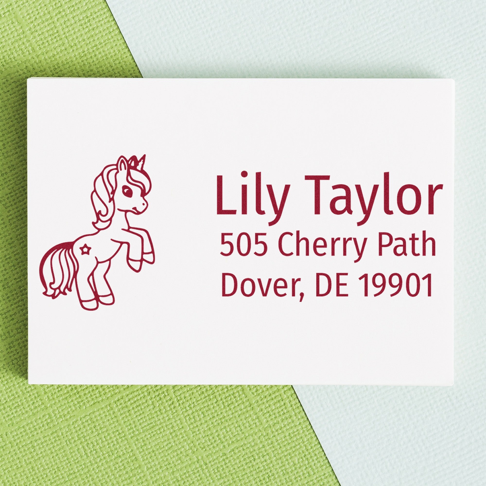 Crystalized Crystalhorn Unicorn Customized Return Address - Engineer Seal Stamps
