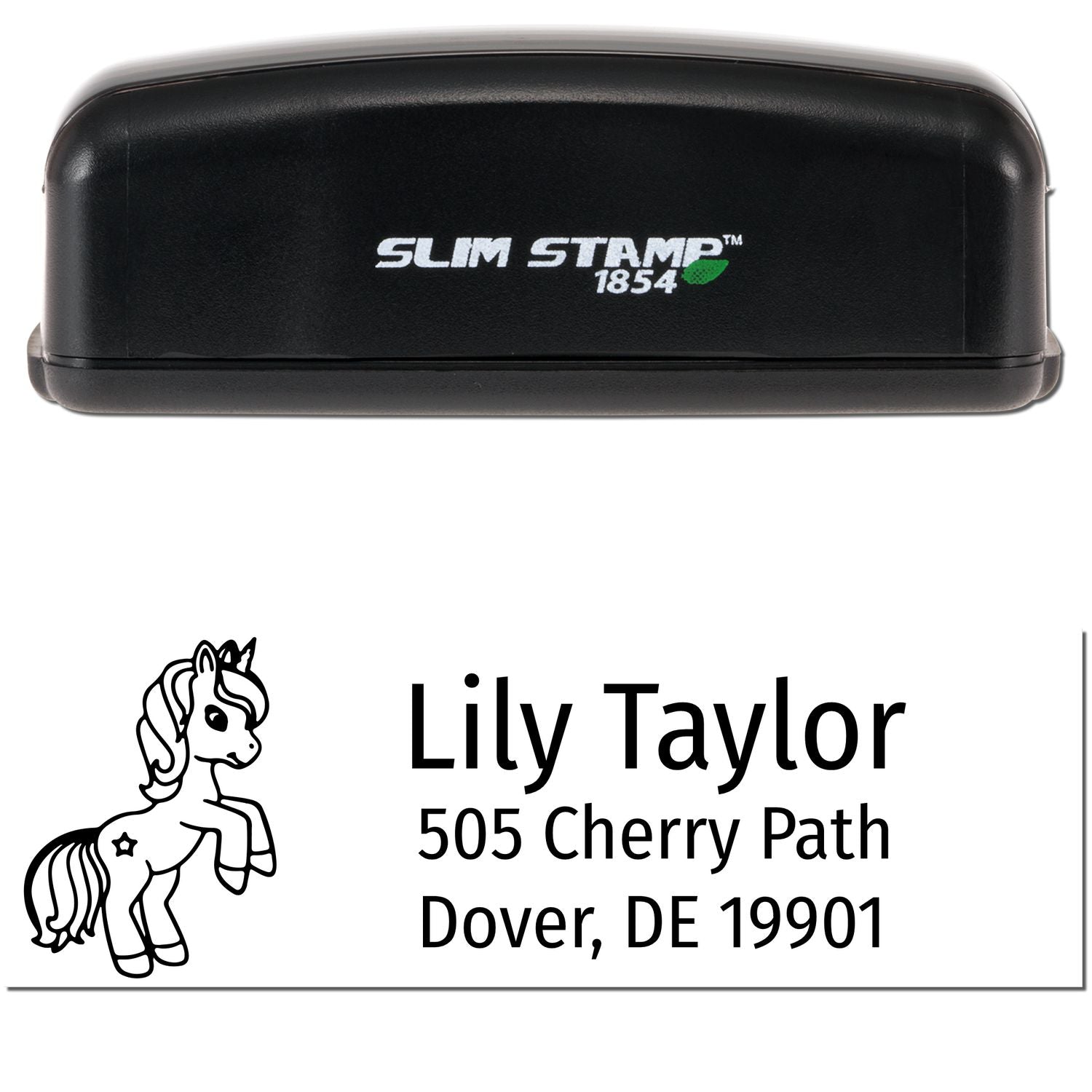 Crystalized Crystalhorn Unicorn Customized Return Address - Engineer Seal Stamps