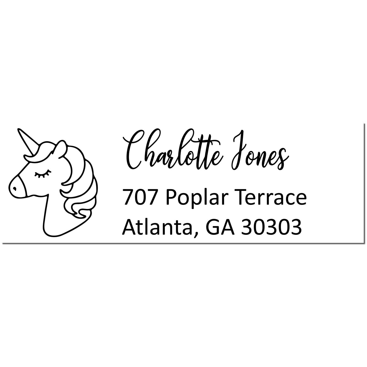 Self-Inking Tranquil Shimmergaze Magical Unicorn Customized Return Address Stamp - Engineer Seal Stamps