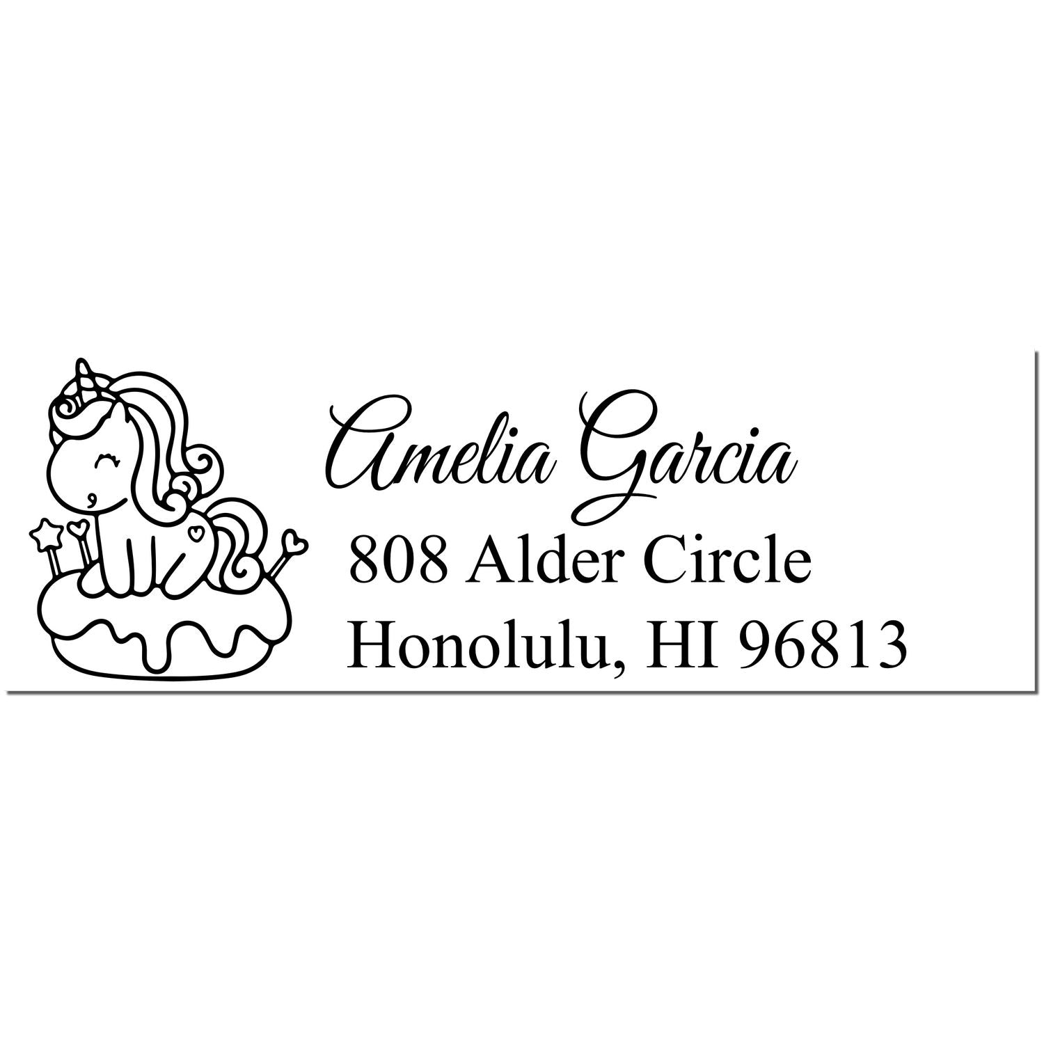 Self-Inking Dreamy Dreamwhisper Magical Unicorn Customized Name and Address Stamp - Engineer Seal Stamps