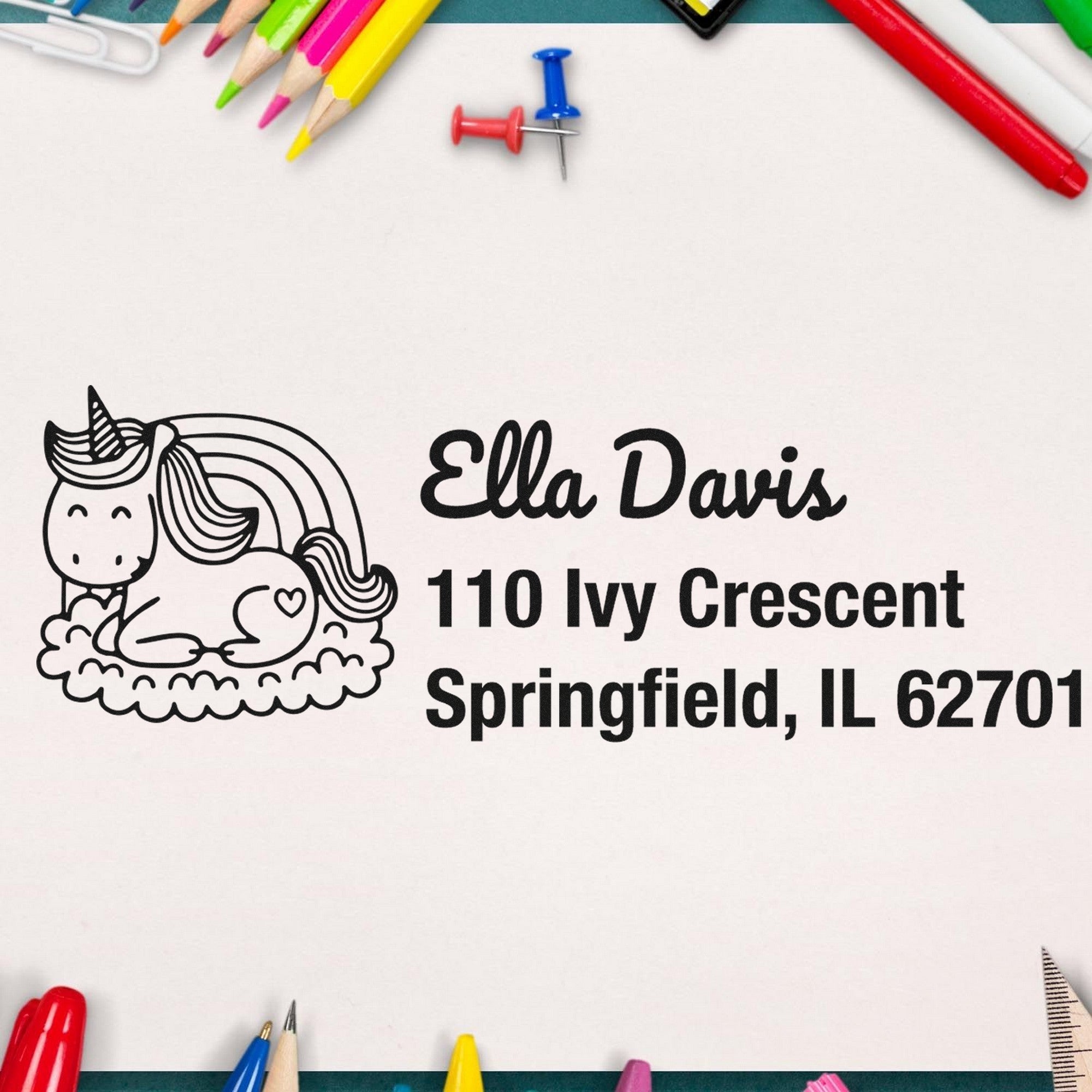 Twilight Twilightbreeze Unicorn Customizable Mailing Rubber Stamp - Engineer Seal Stamps