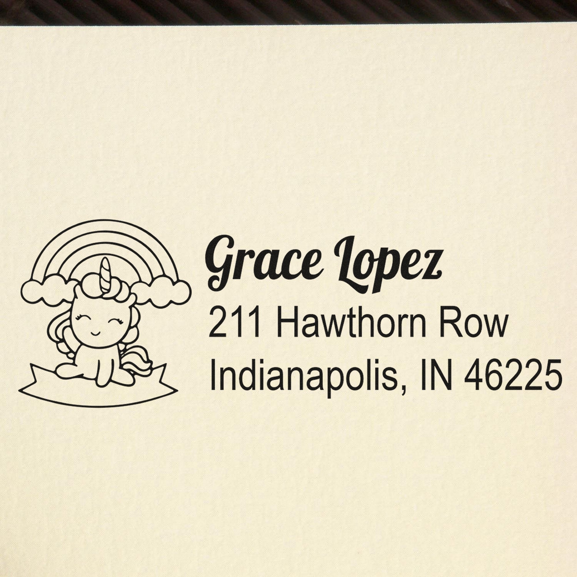 Iridescent Irisdust Unicorn Customized Mailing Address - Engineer Seal Stamps
