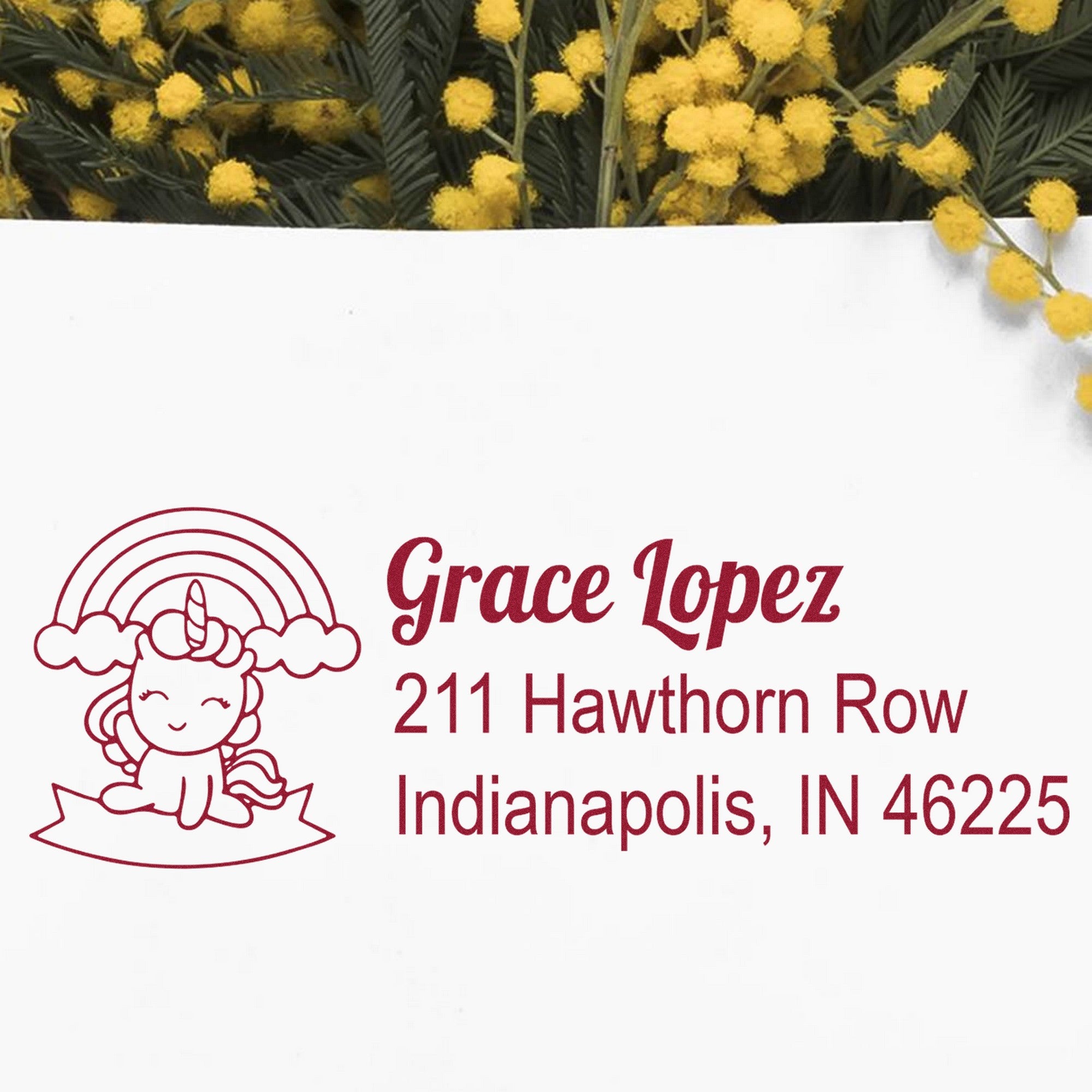 Iridescent Irisdust Unicorn Customized Mailing Address - Engineer Seal Stamps