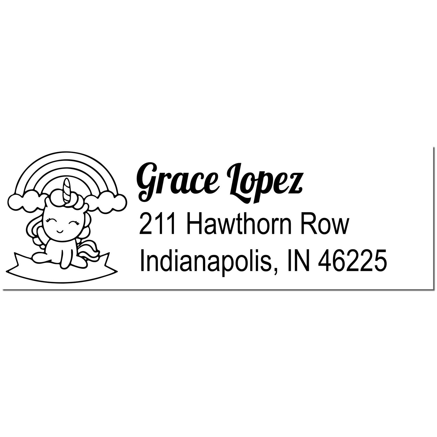 Iridescent Irisdust Unicorn Customized Mailing Address - Engineer Seal Stamps