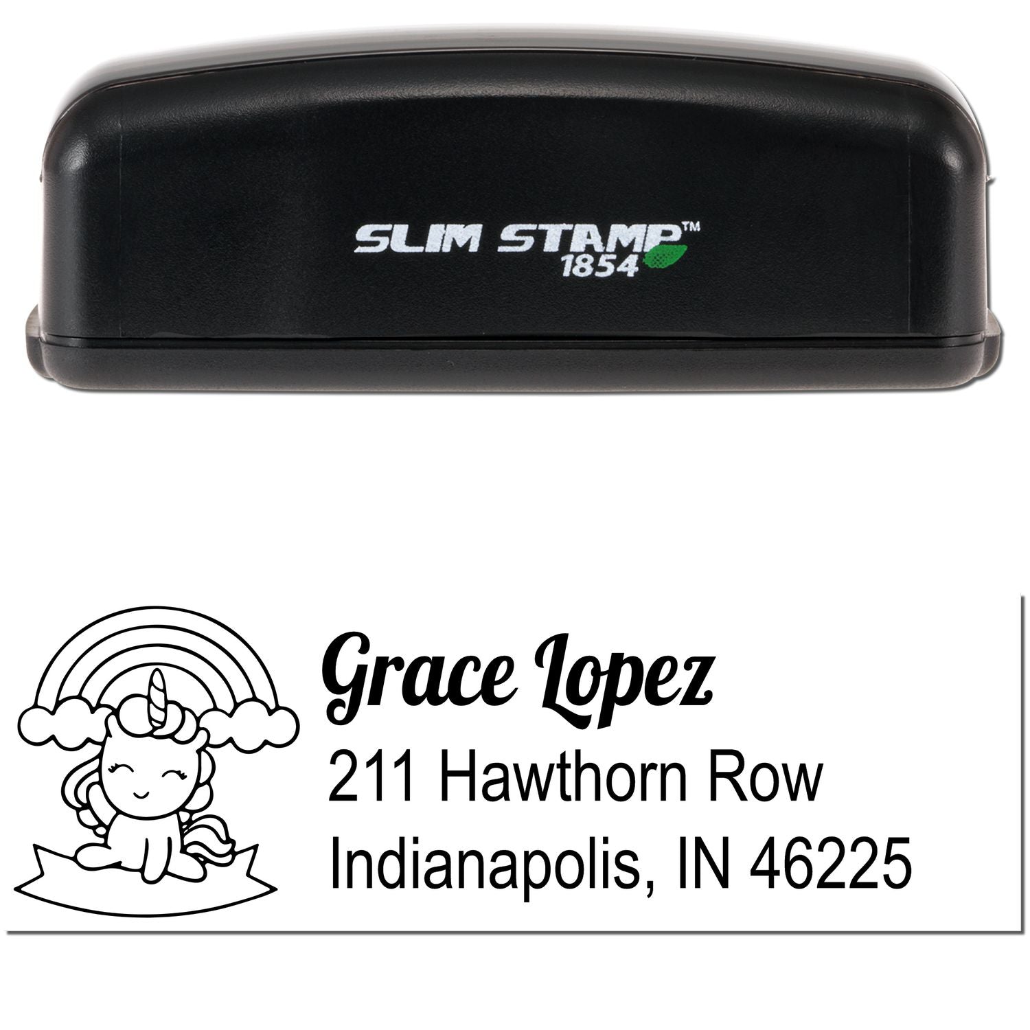 Iridescent Irisdust Unicorn Customized Mailing Address - Engineer Seal Stamps