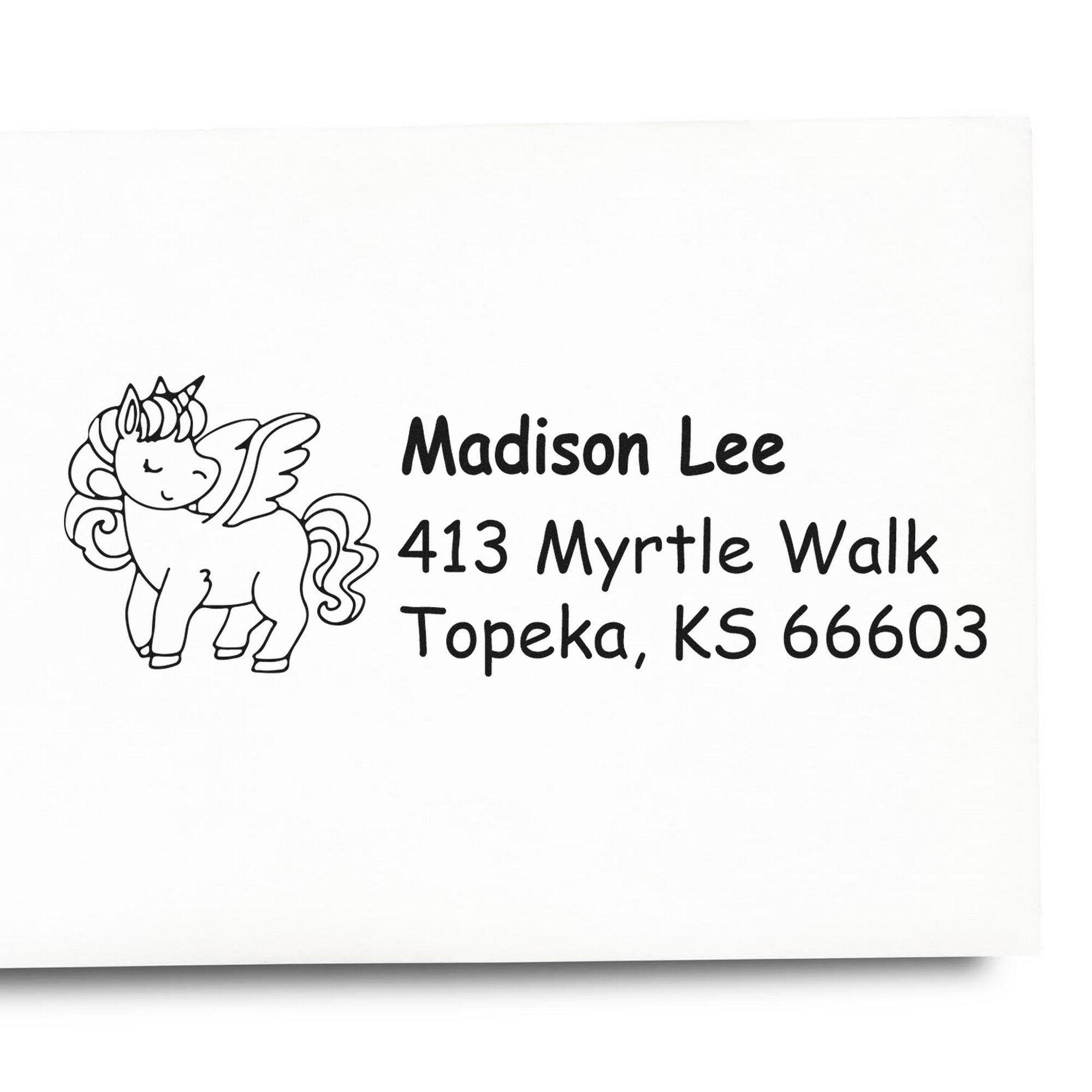 Stellar Novaheart Unicorn Customizable Address Return Rubber Stamp - Engineer Seal Stamps