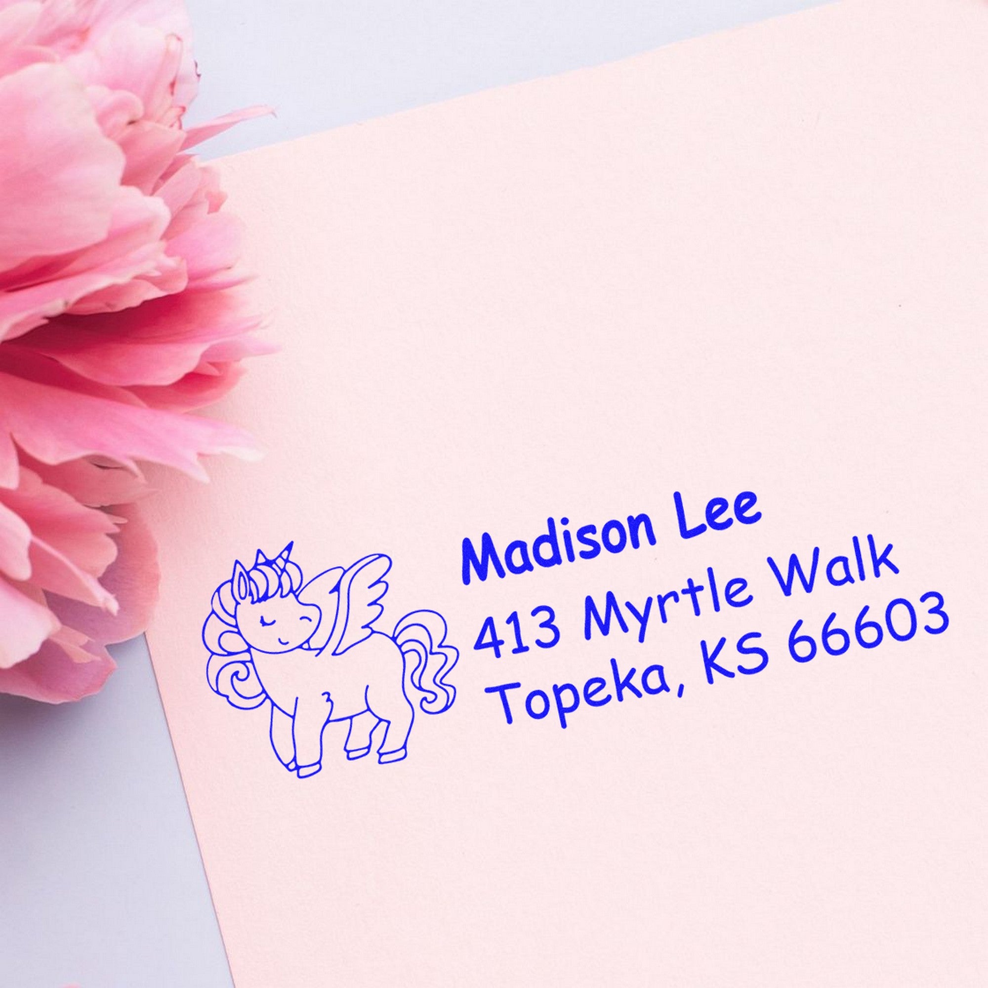 Self-Inking Stellar Novaheart Magical Unicorn Customized Mailing Address Stamp - Engineer Seal Stamps
