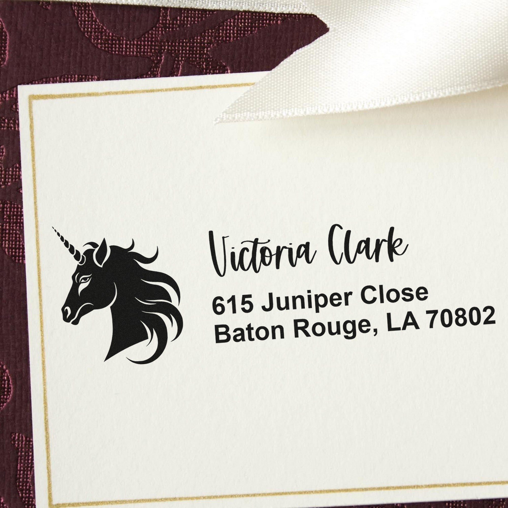 Radiant Radiantglow Unicorn Customizable Mail Address Rubber Stamp - Engineer Seal Stamps