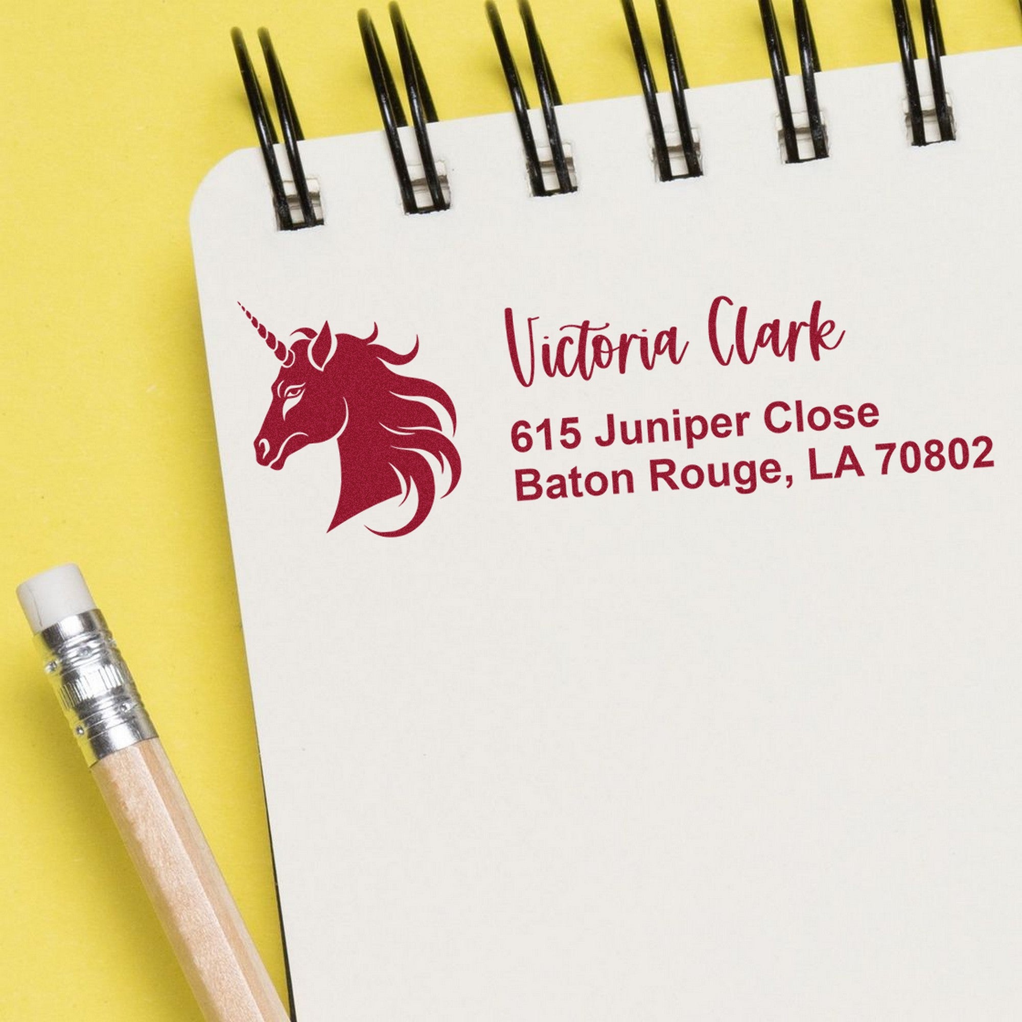 Radiant Radiantglow Unicorn Customizable Mail Address Rubber Stamp - Engineer Seal Stamps