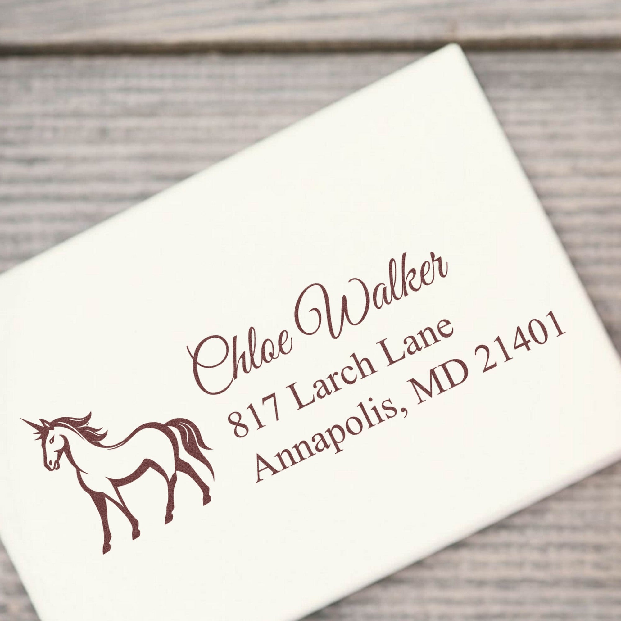 Blossoming Bloomwhirl Mythical Unicorn Personalized Address - Engineer Seal Stamps