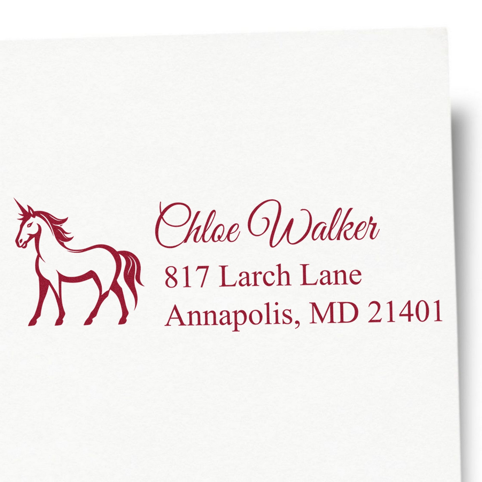 Blossoming Bloomwhirl Unicorn Handmade Return Address - Engineer Seal Stamps
