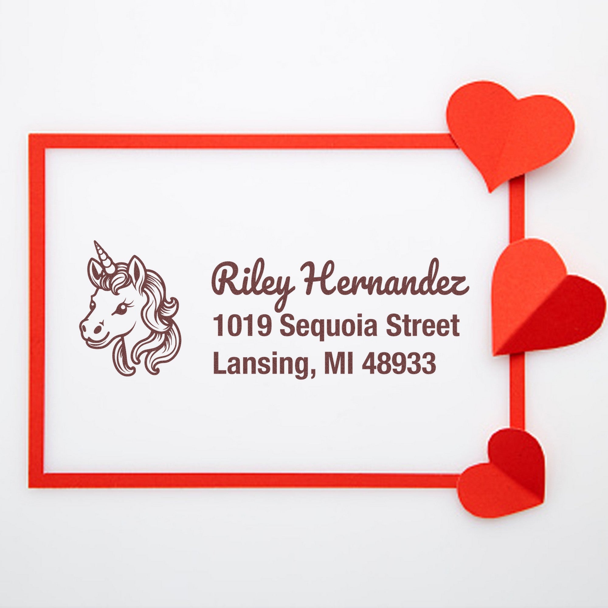 Self-Inking Moonlit Lunaflash Magical Unicorn Handmade Return Address Stamp - Engineer Seal Stamps