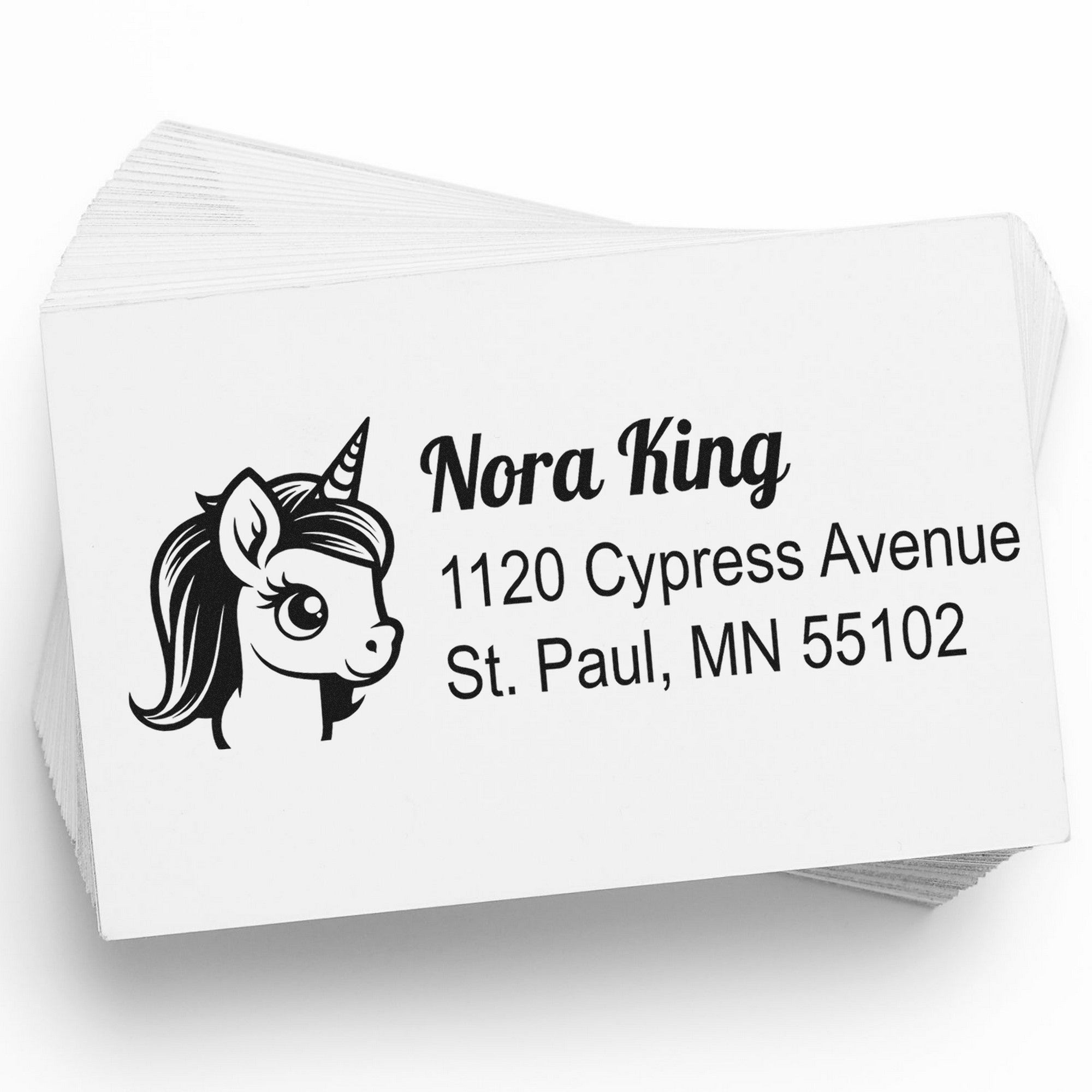 Sunlit Solarflare Unicorn Personalized Return Address Rubber Stamp - Engineer Seal Stamps