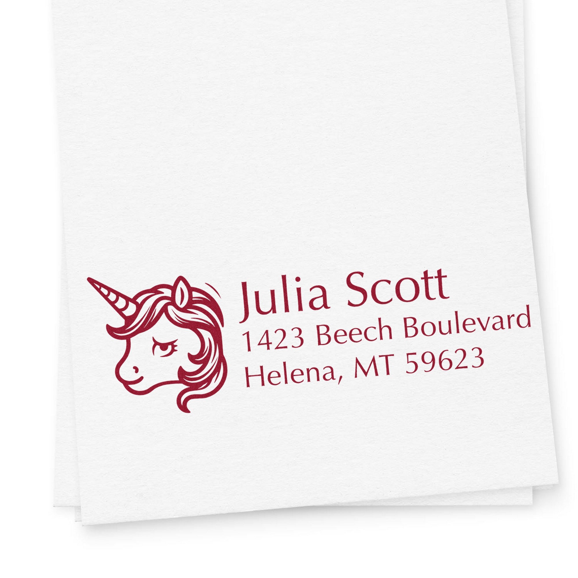 Roseate Roselush Unicorn Handmade Mailing Address - Engineer Seal Stamps